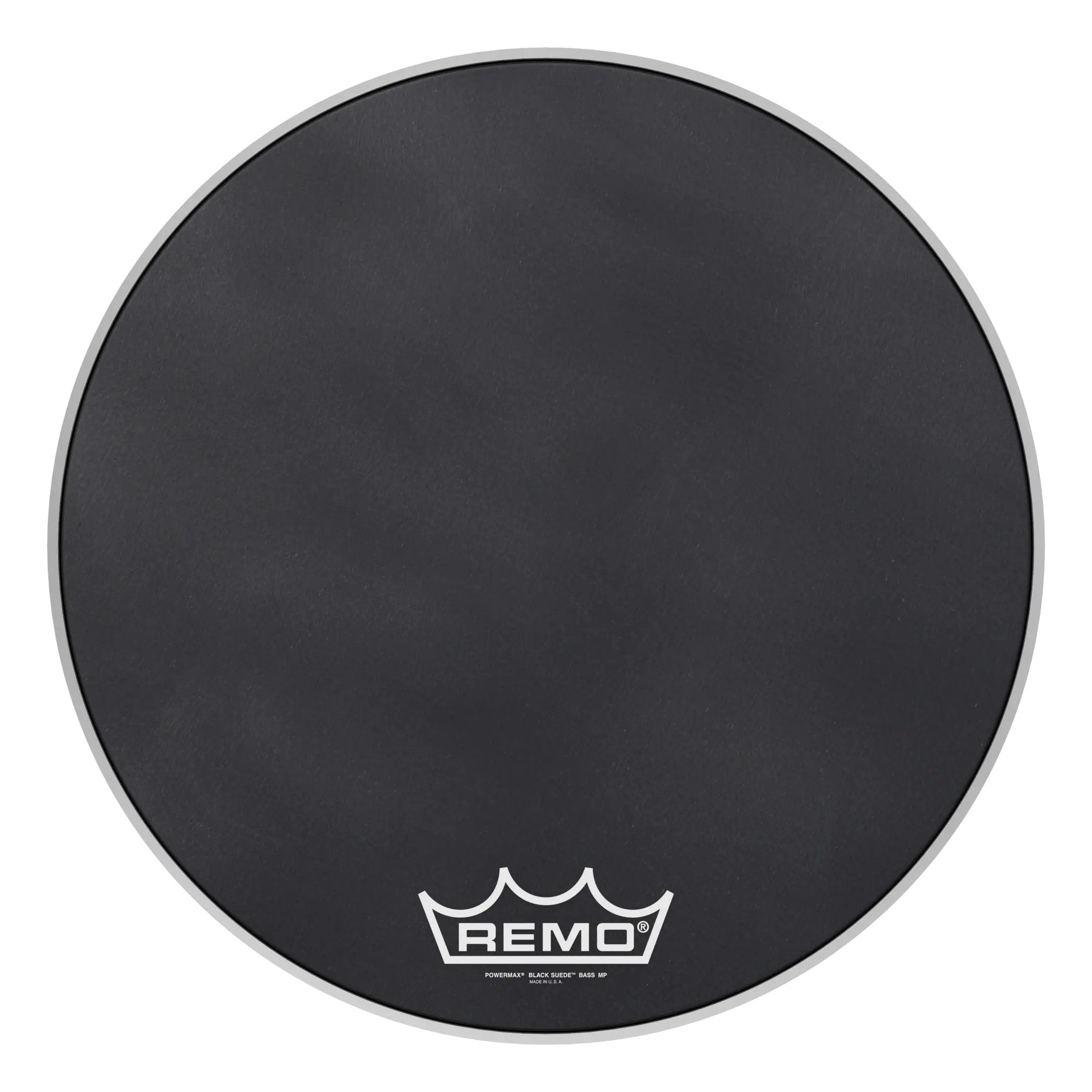 Remo Powermax Black Suede Crimplock Marching Bass Drumhead - 22"