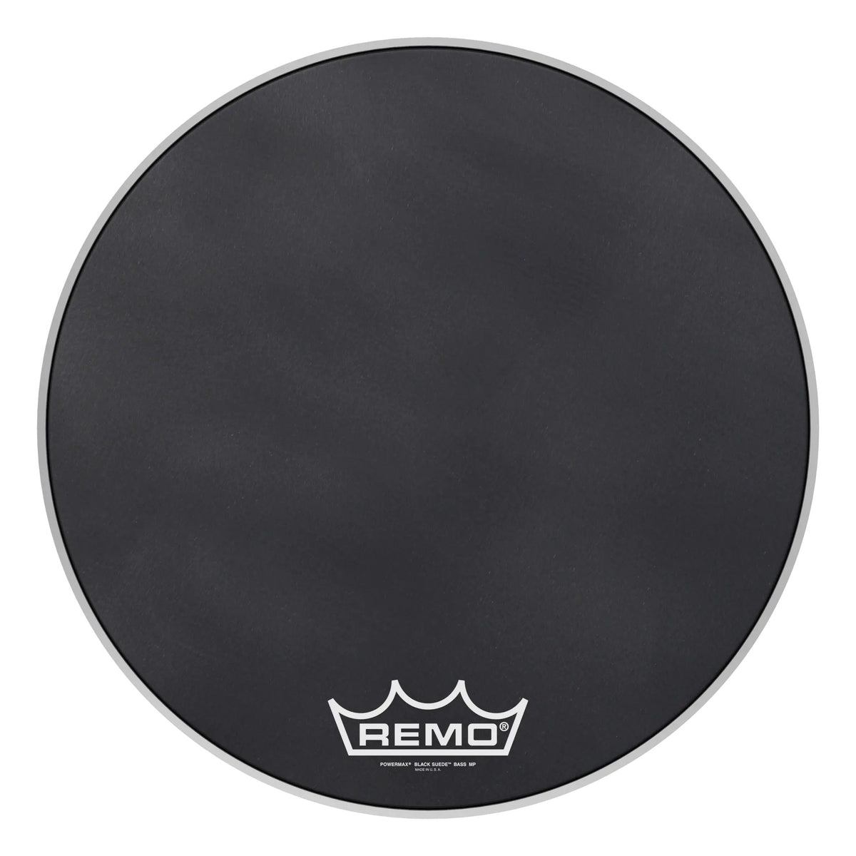 Remo Powermax Black Suede Crimplock Marching Bass Drumhead - 22"