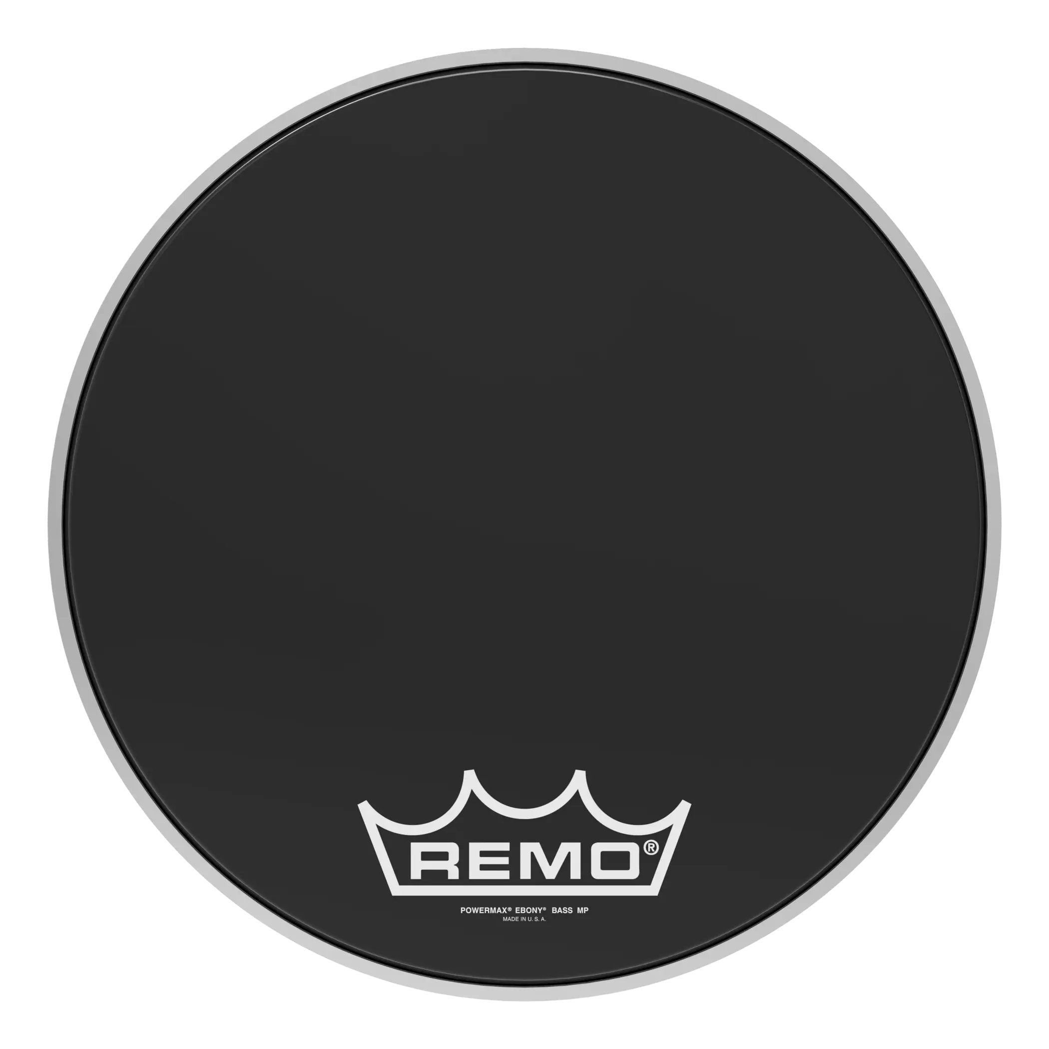 Remo Powermax Ebony Crimplock Marching Bass Drumhead - 16"