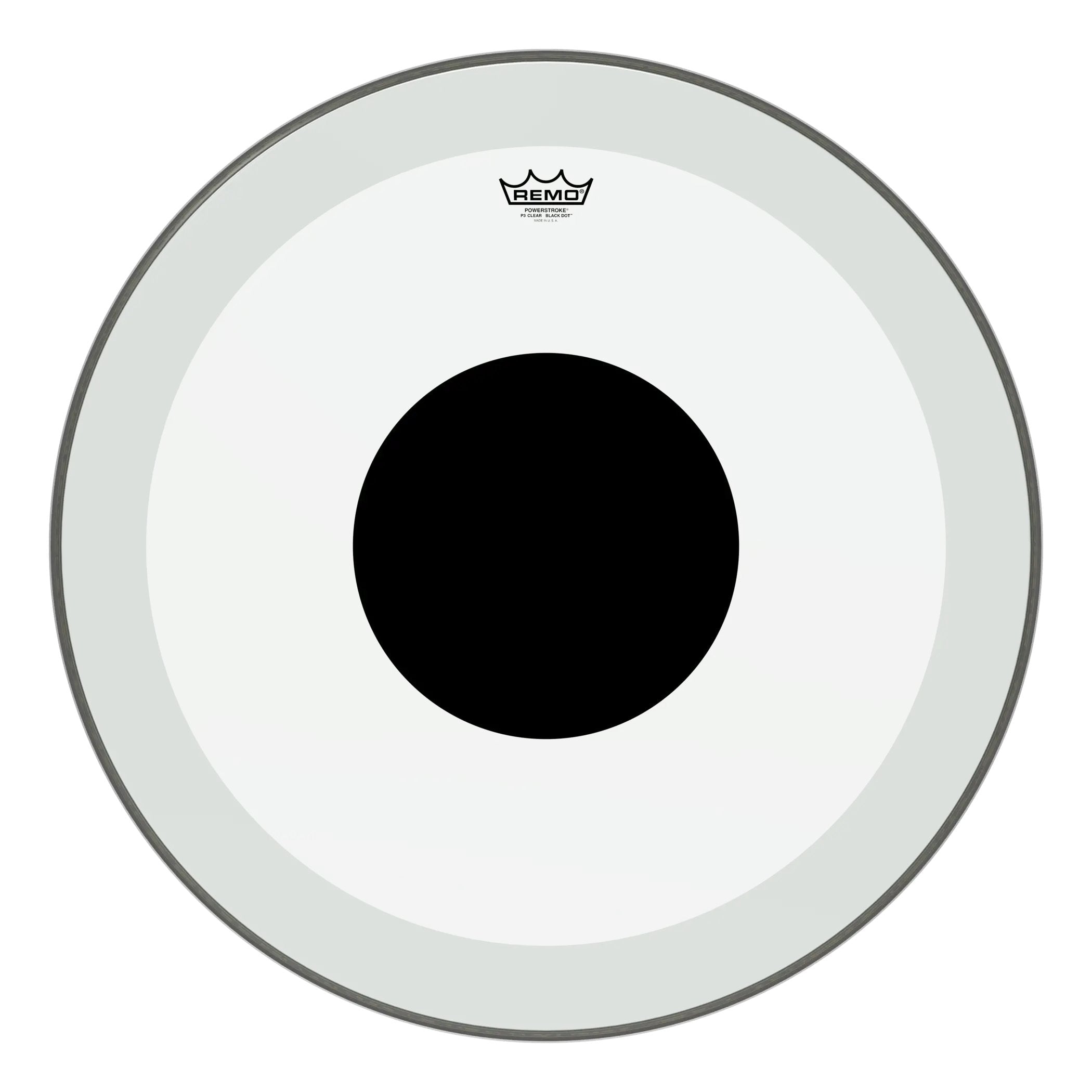 Remo Powerstroke P3 Clear Black Dot Bass Drumhead - Top Black Dot - 26"