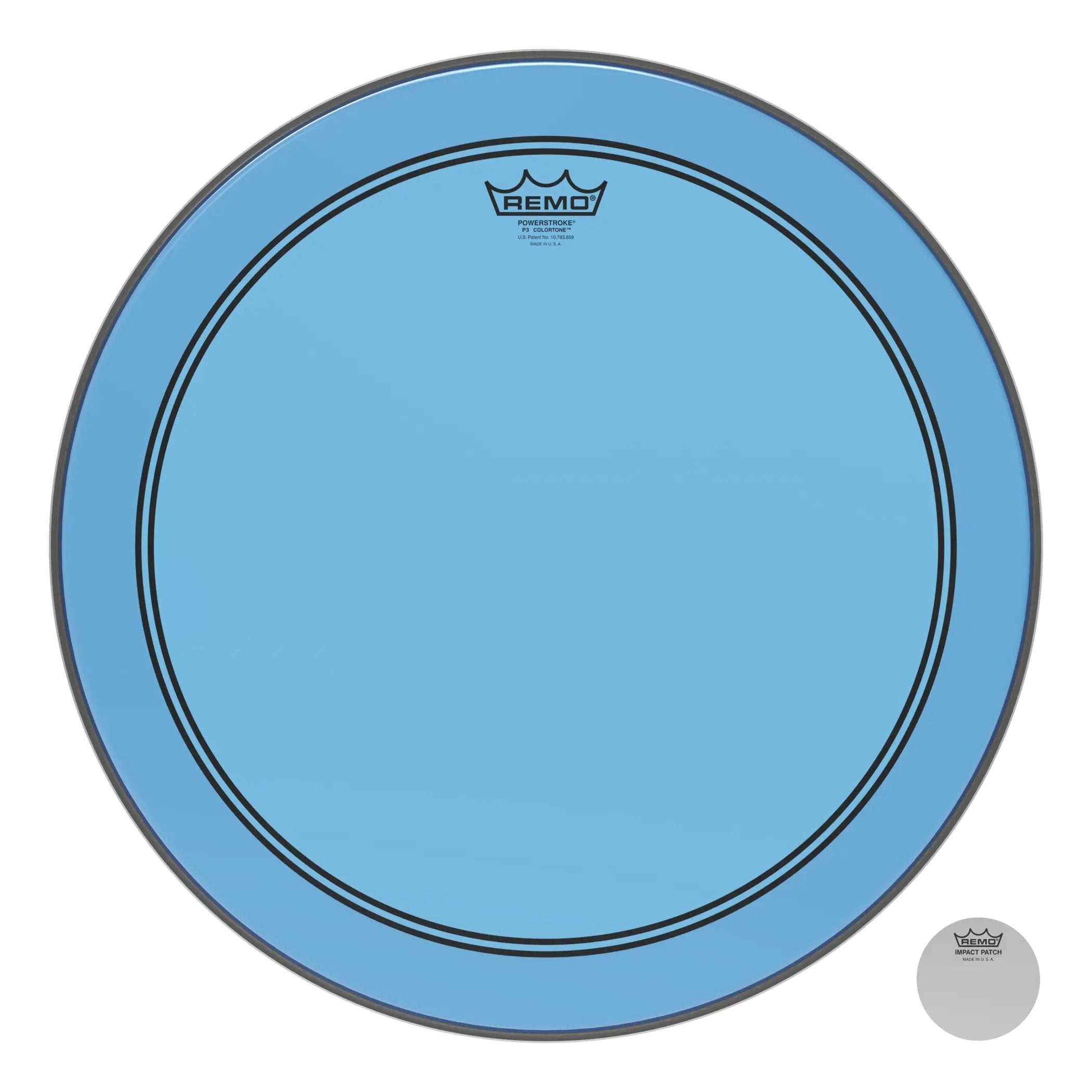 Remo Powerstroke P3 Colortone Blue Bass Drumhead - 18"