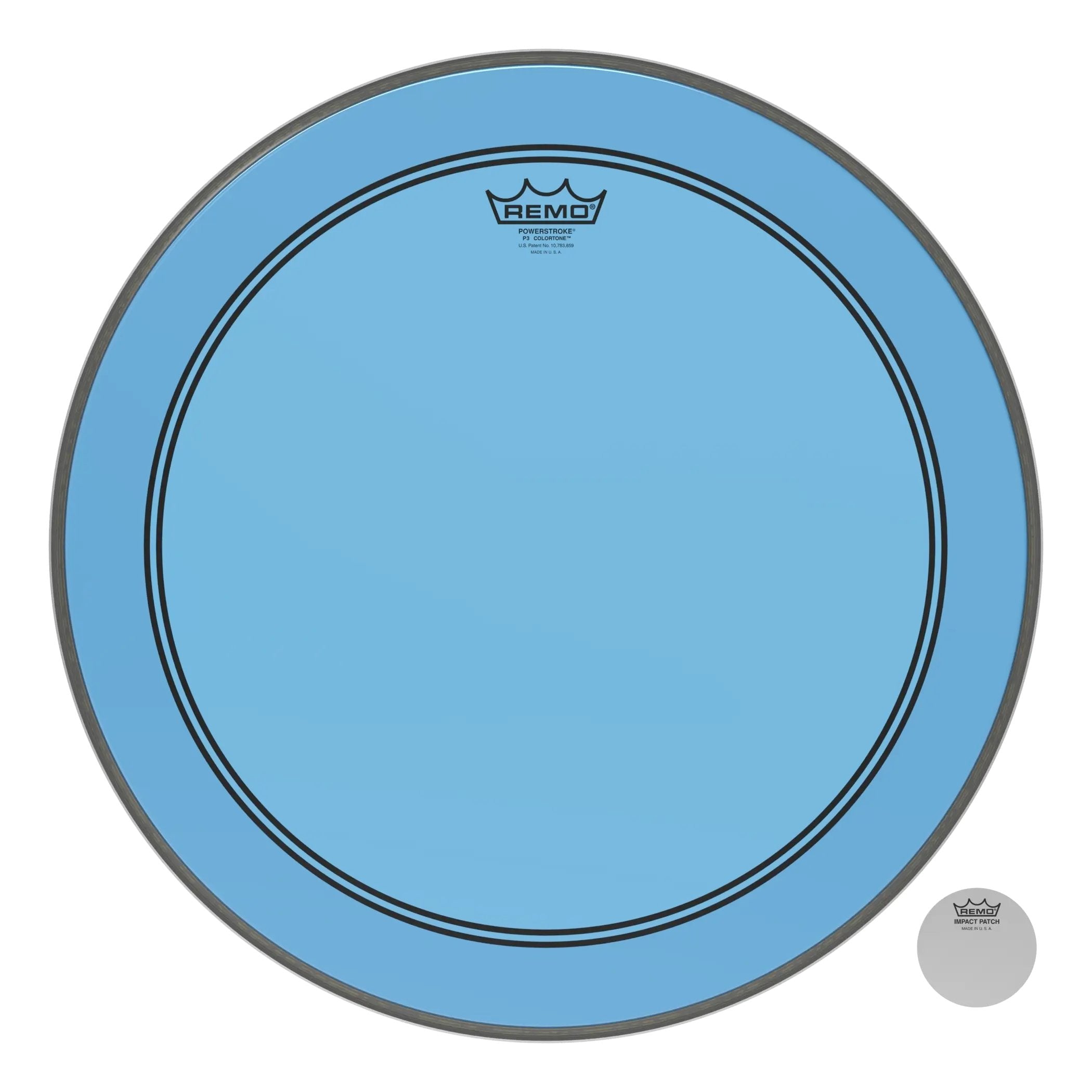 Remo Powerstroke P3 Colortone Blue Bass Drumhead - 20"