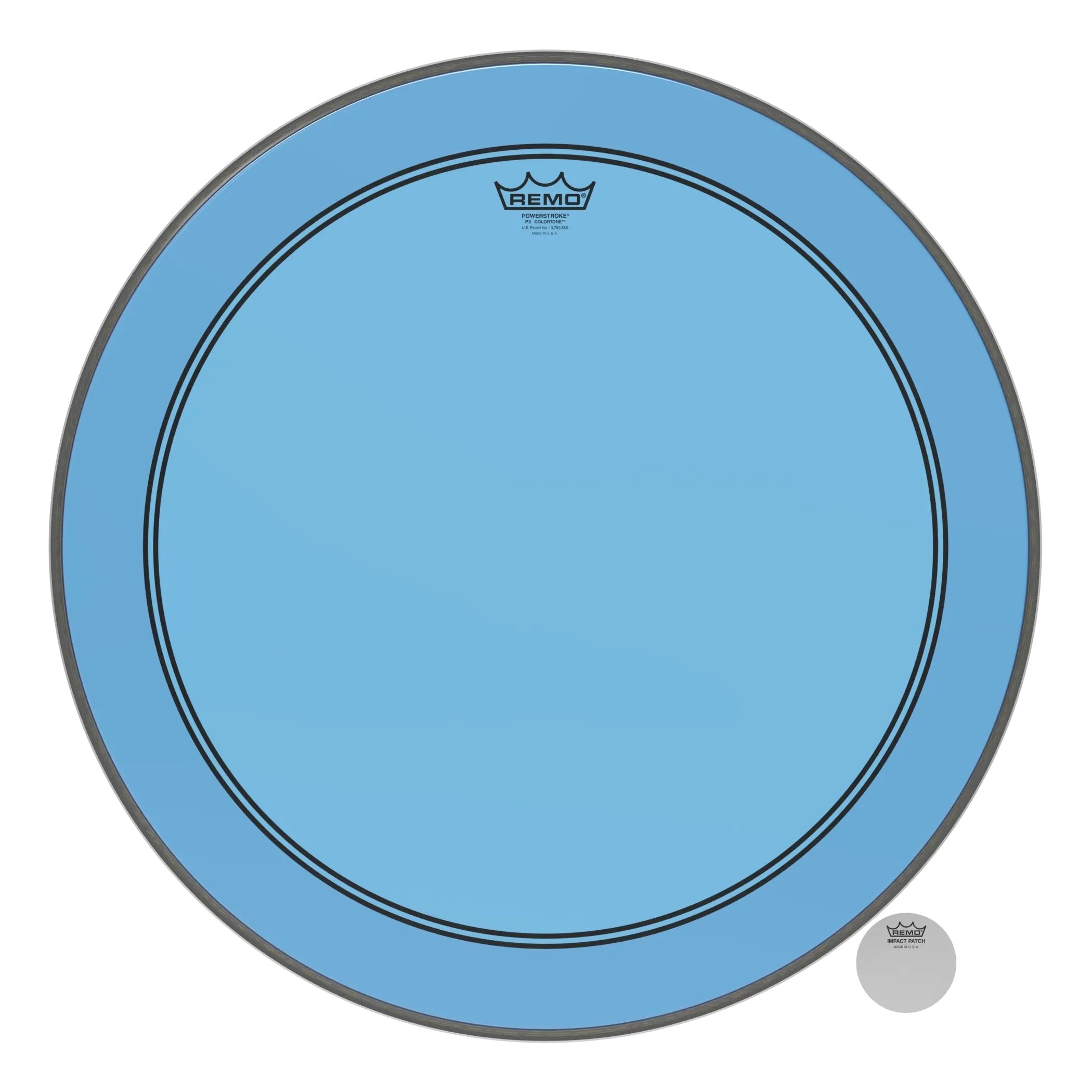 Remo Powerstroke P3 Colortone Blue Bass Drumhead - 24"
