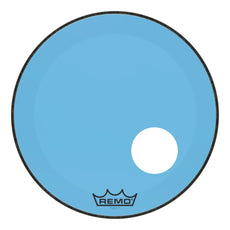 Remo Powerstroke P3 Colortone Blue Bass Drumhead - Offset Hole - 22"