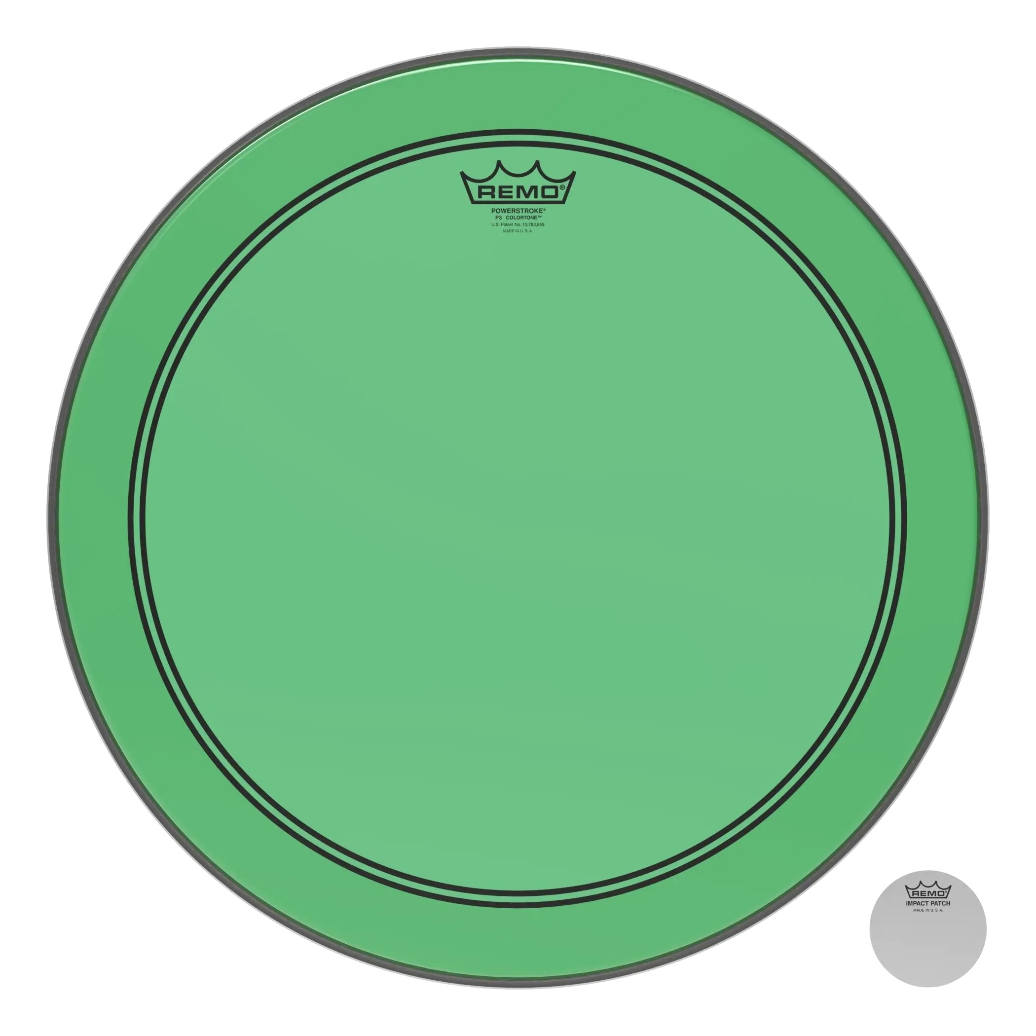 Remo Powerstroke P3 Colortone Green Bass Drumhead - 18"
