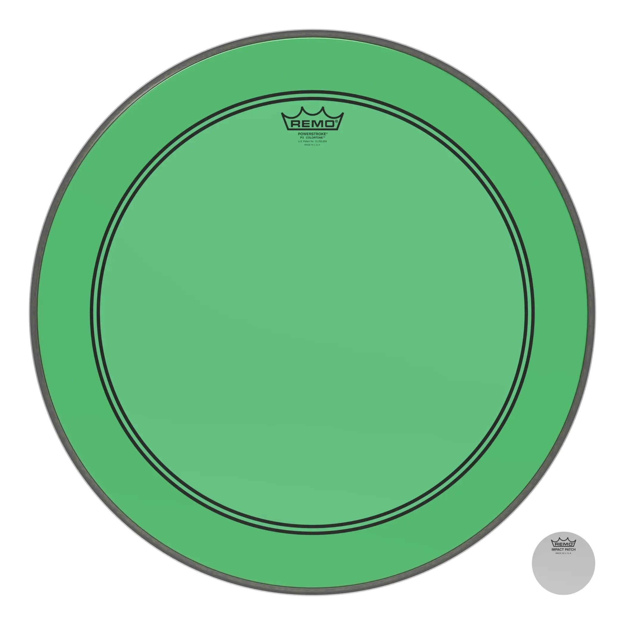 Remo Powerstroke P3 Colortone Green Bass Drumhead - 22"