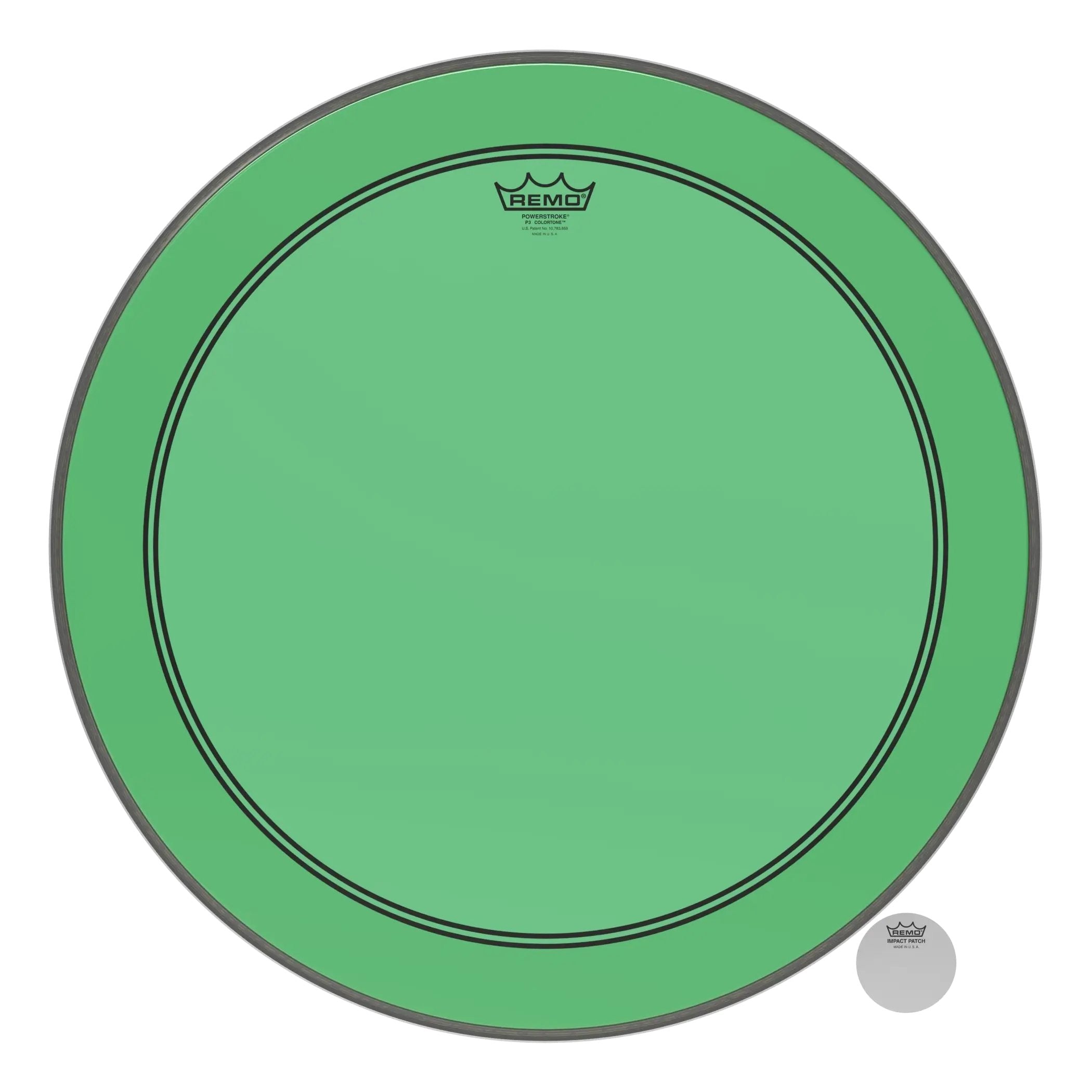 Remo Powerstroke P3 Colortone Green Bass Drumhead - 24"