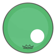 Remo Powerstroke P3 Colortone Green Bass Drumhead - Offset Hole - 18"