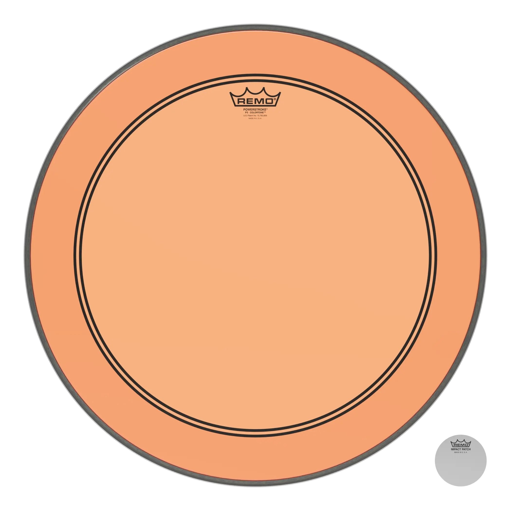Remo Powerstroke P3 Colortone Orange Bass Drumhead - 22"