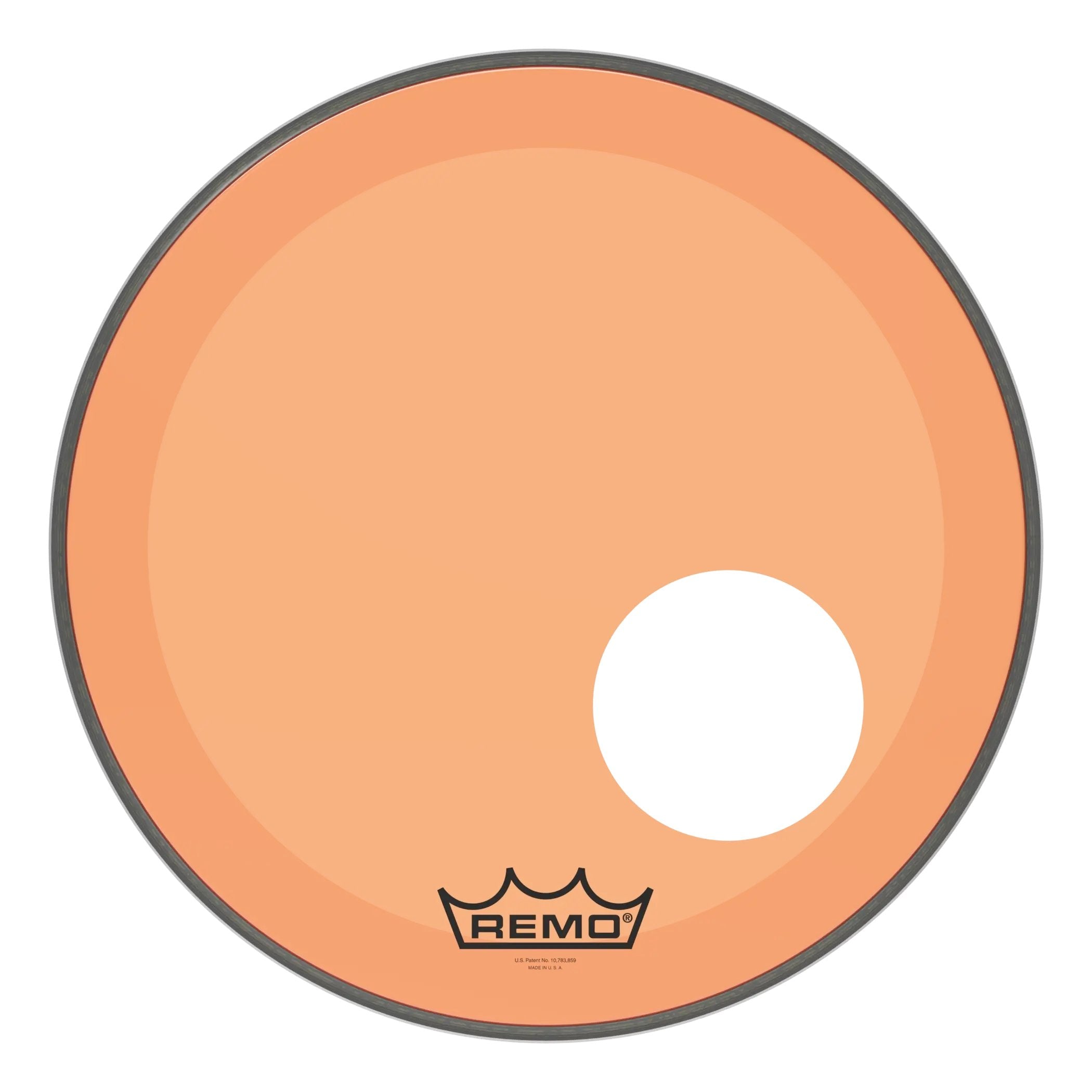 Remo Powerstroke P3 Colortone Orange Bass Drumhead - Offset Hole - 18"