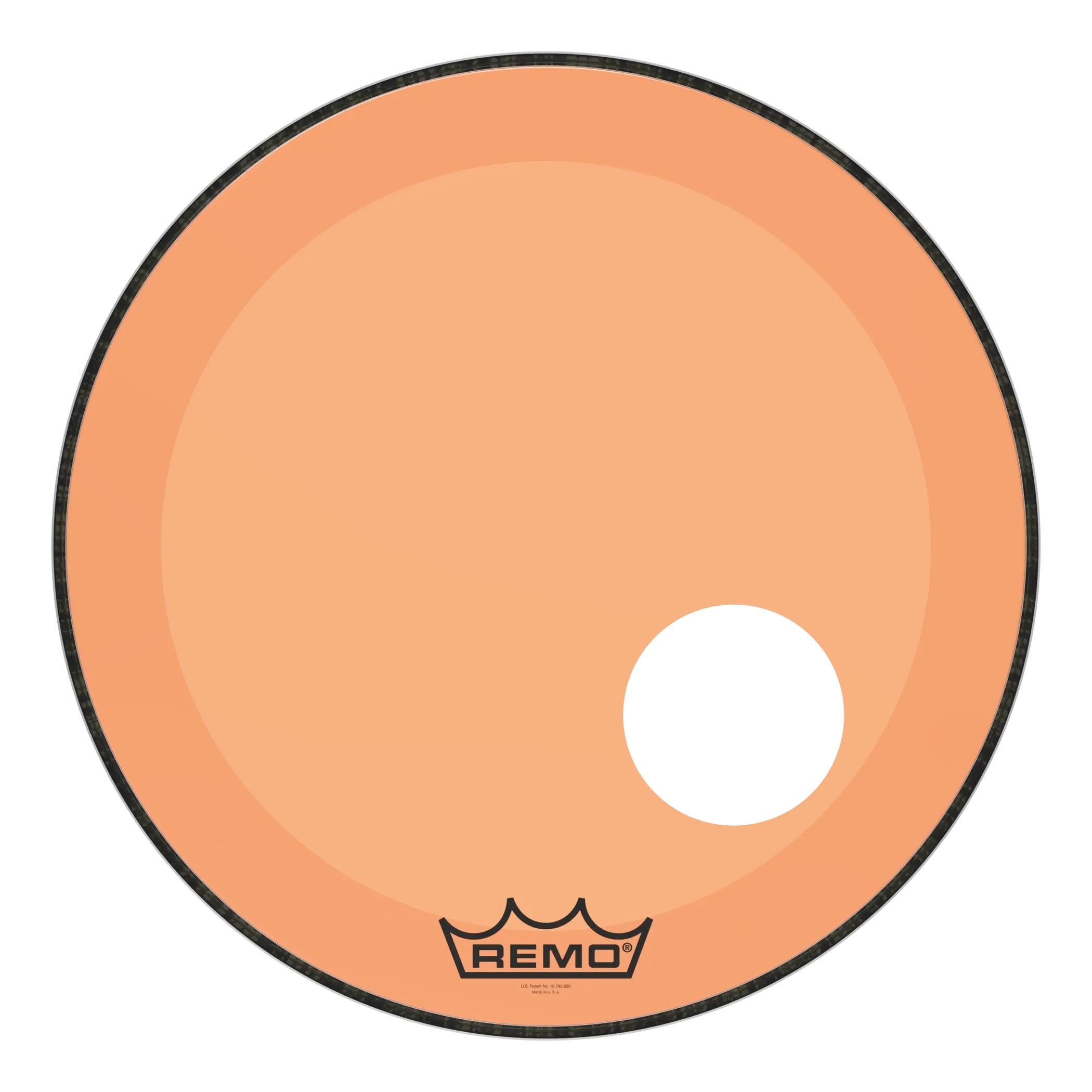 Remo Powerstroke P3 Colortone Orange Bass Drumhead - Offset Hole - 22"