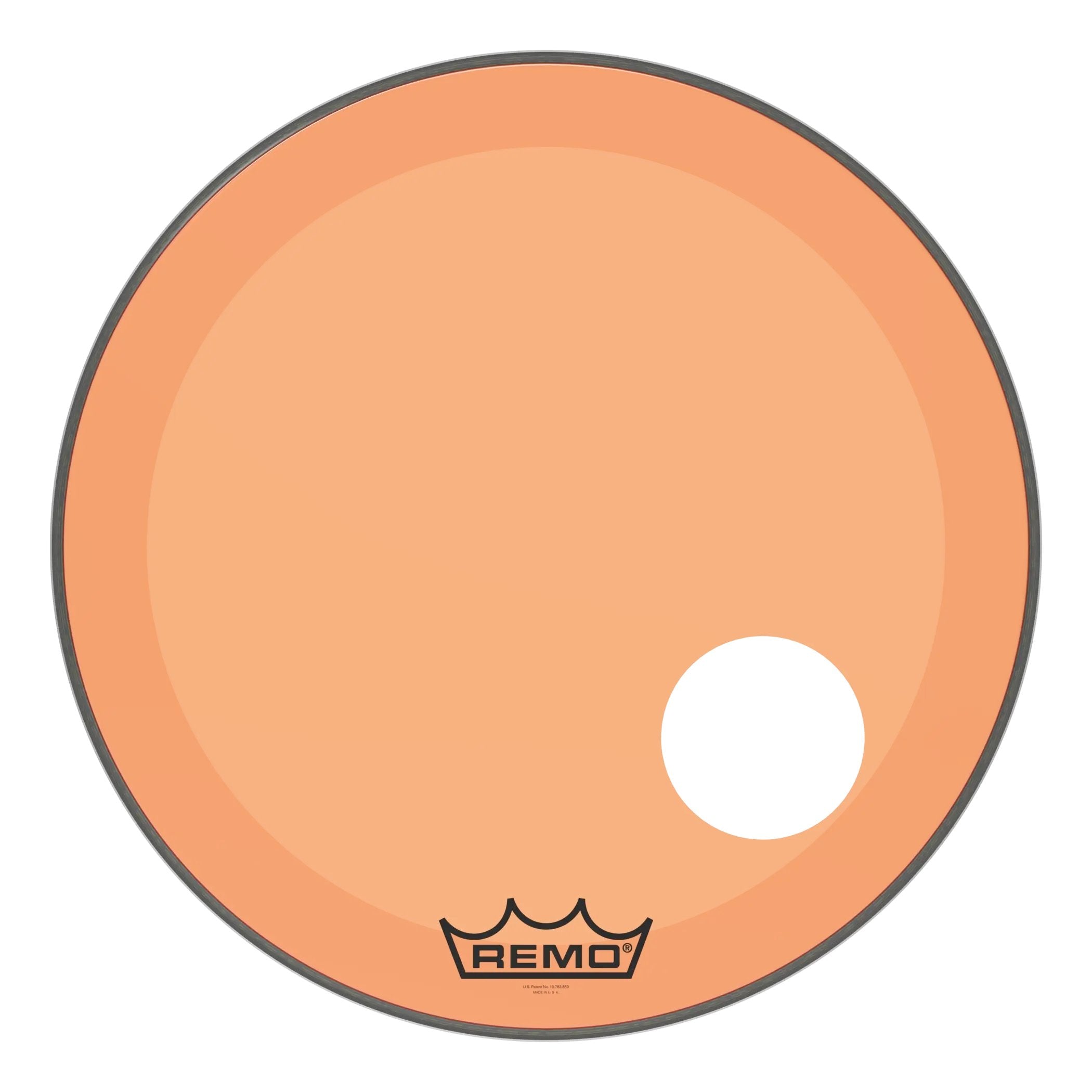 Remo Powerstroke P3 Colortone Orange Bass Drumhead - Offset Hole - 24"