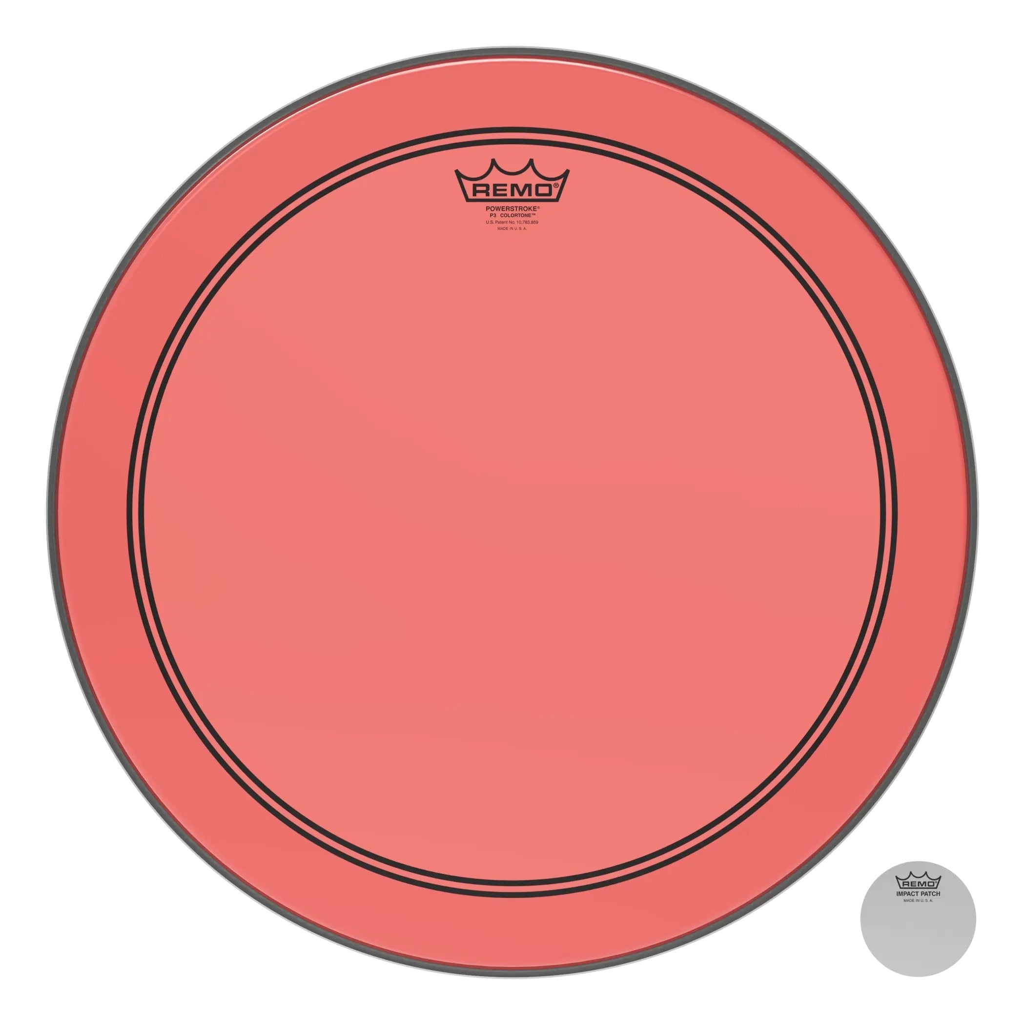 Remo Powerstroke P3 Colortone Red Bass Drumhead - 18"
