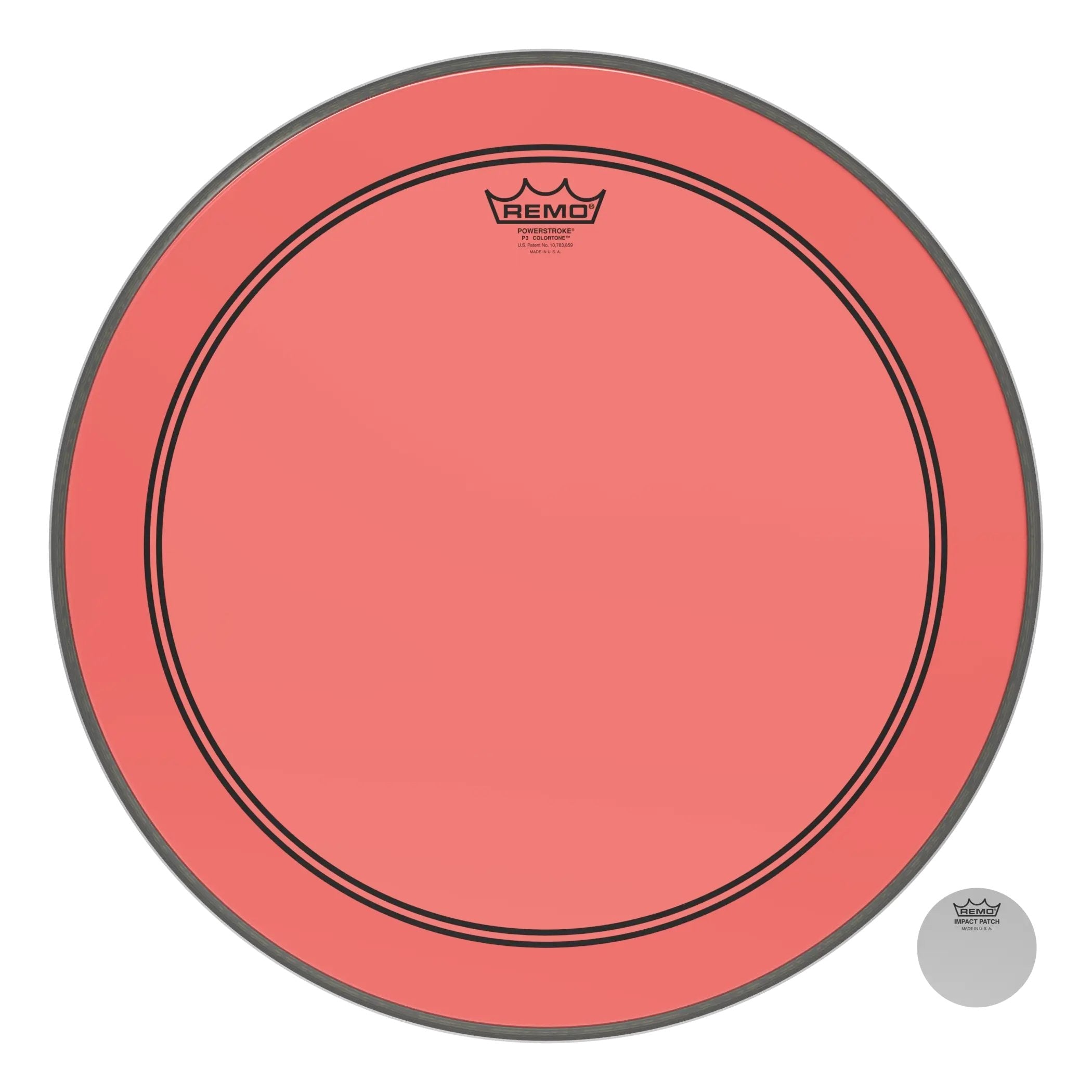 Remo Powerstroke P3 Colortone Red Bass Drumhead - 20"