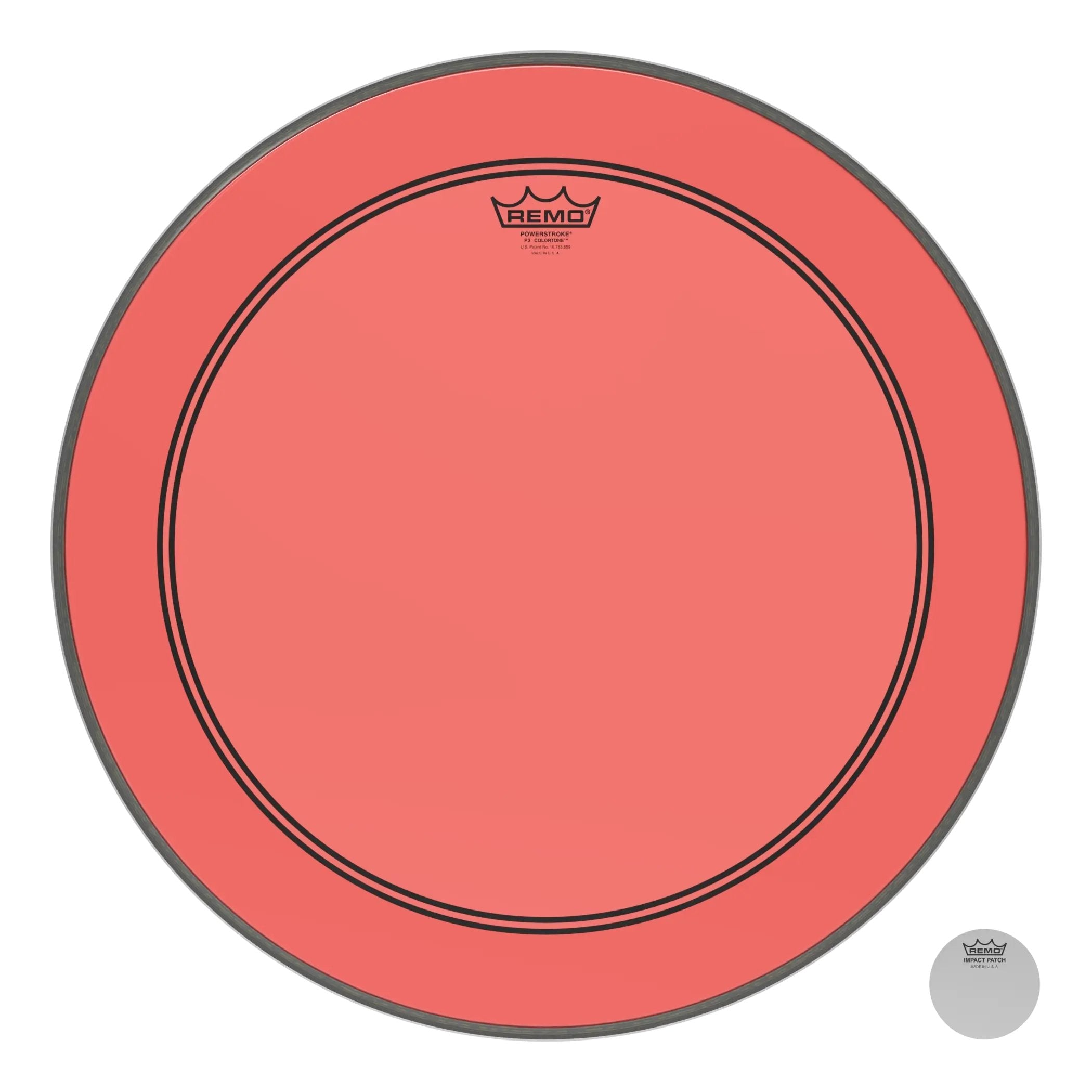 Remo Powerstroke P3 Colortone Red Bass Drumhead - 22"