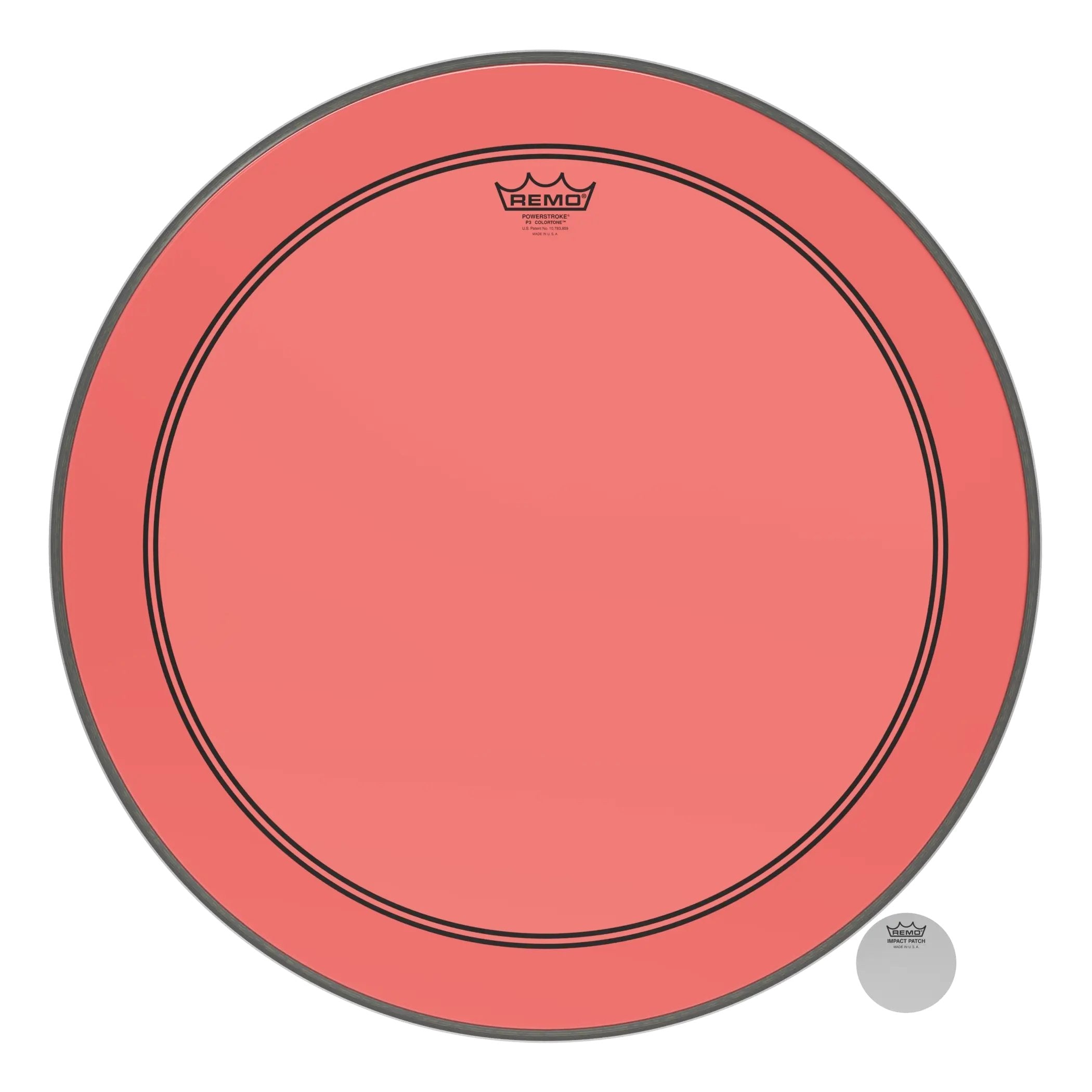 Remo Powerstroke P3 Colortone Red Bass Drumhead - 24"