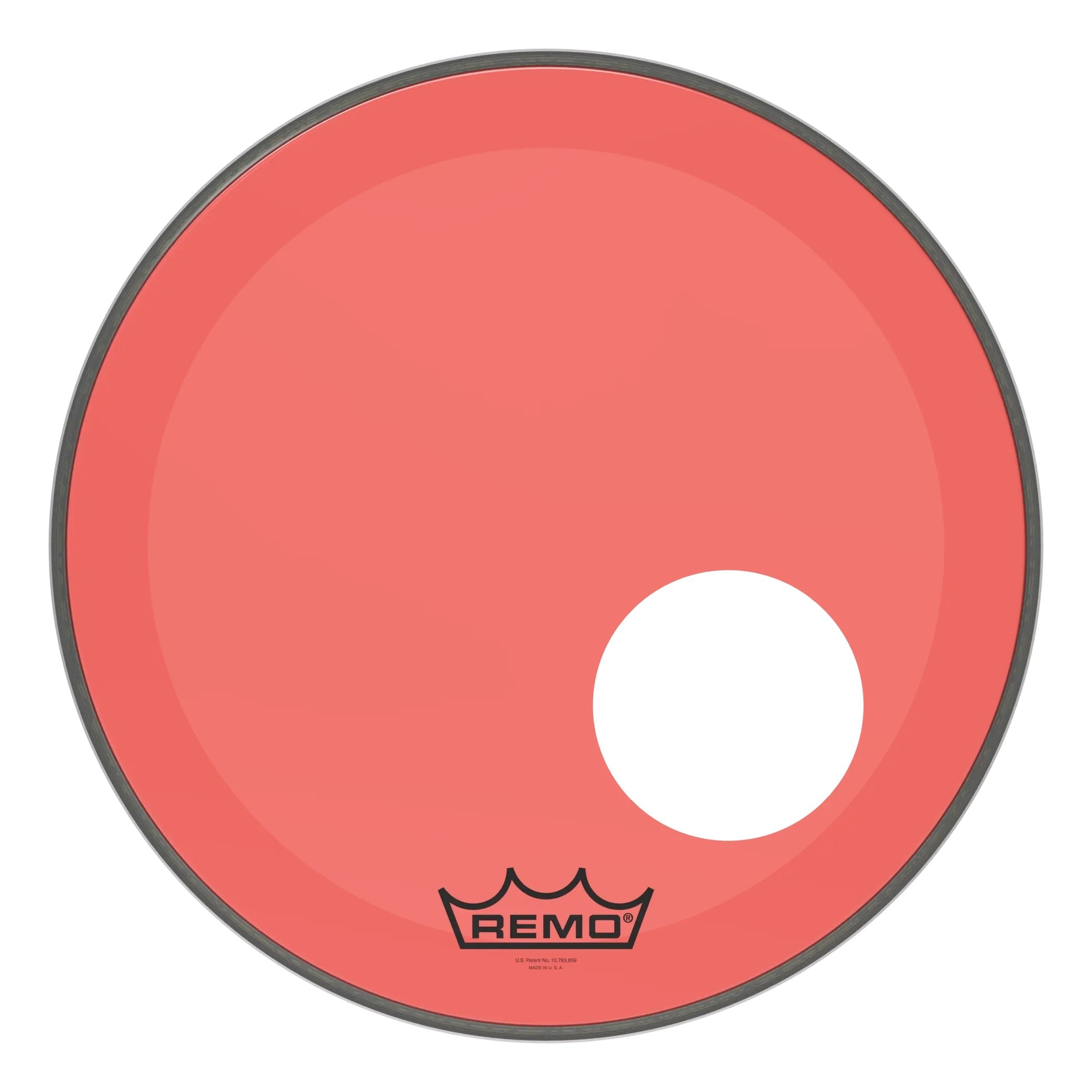 Remo Powerstroke P3 Colortone Red Bass Drumhead - Offset Hole - 18"