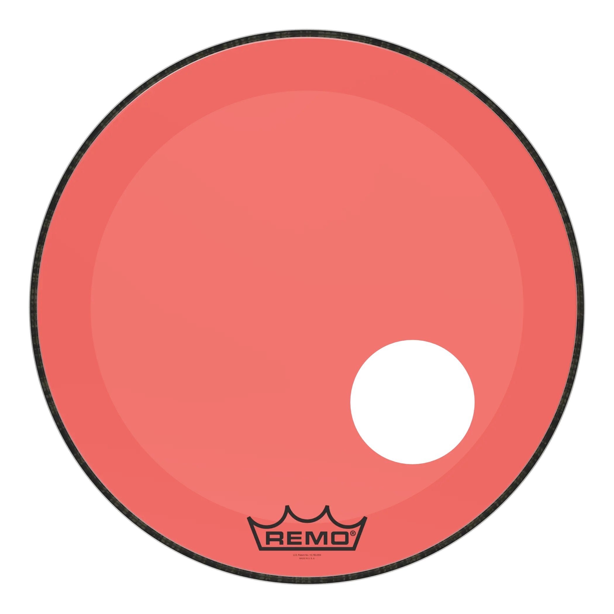 Remo Powerstroke P3 Colortone Red Bass Drumhead - Offset Hole - 22"