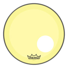 Remo Powerstroke P3 Colortone Yellow Bass Drumhead - Offset Hole - 18"