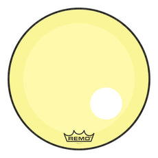 Remo Powerstroke P3 Colortone Yellow Bass Drumhead - Offset Hole - 22"