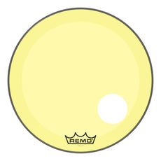Remo Powerstroke P3 Colortone Yellow Bass Drumhead - Offset Hole - 24"