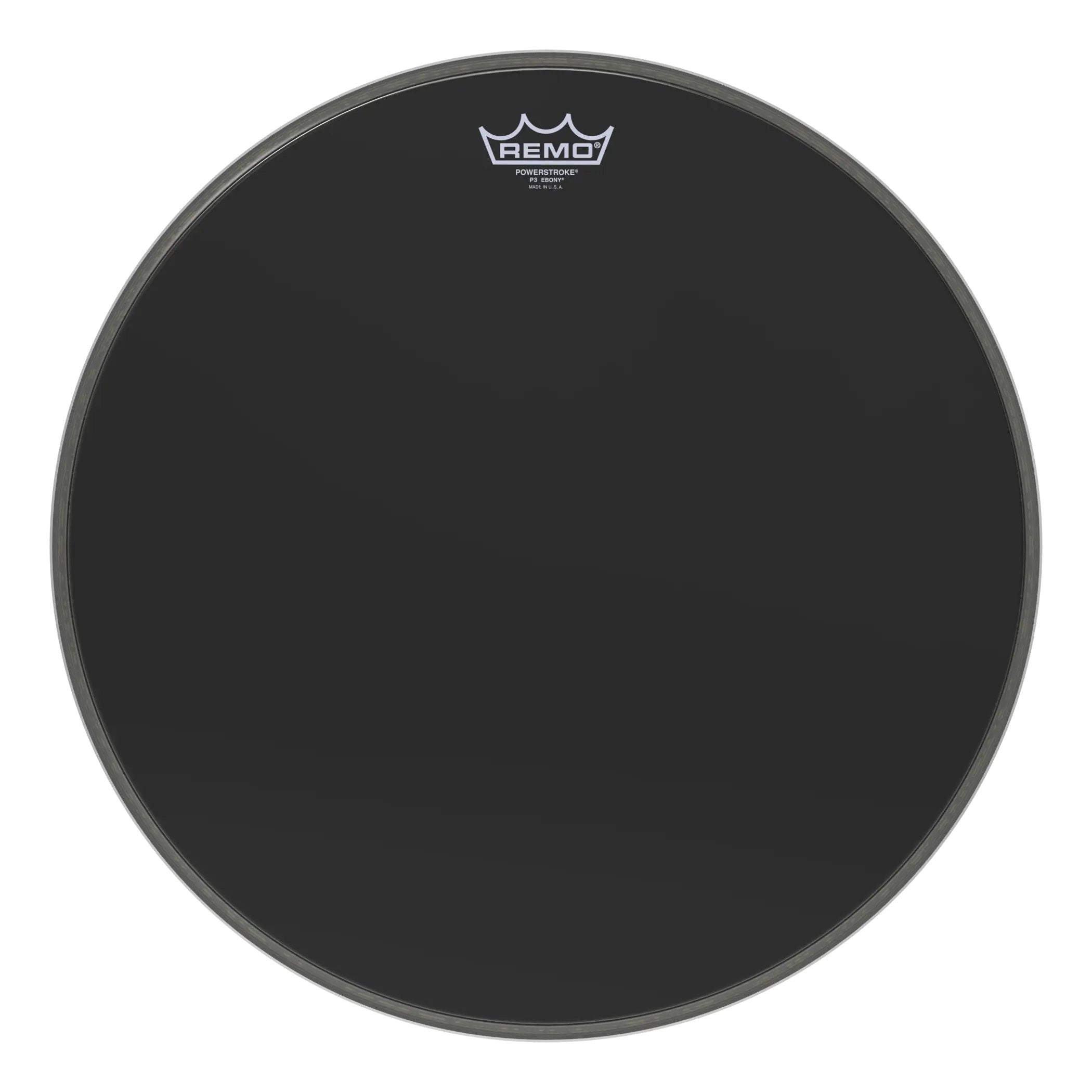 Remo Powerstroke P3 Ebony Bass Drumhead - 5" Black DynamO - 18"