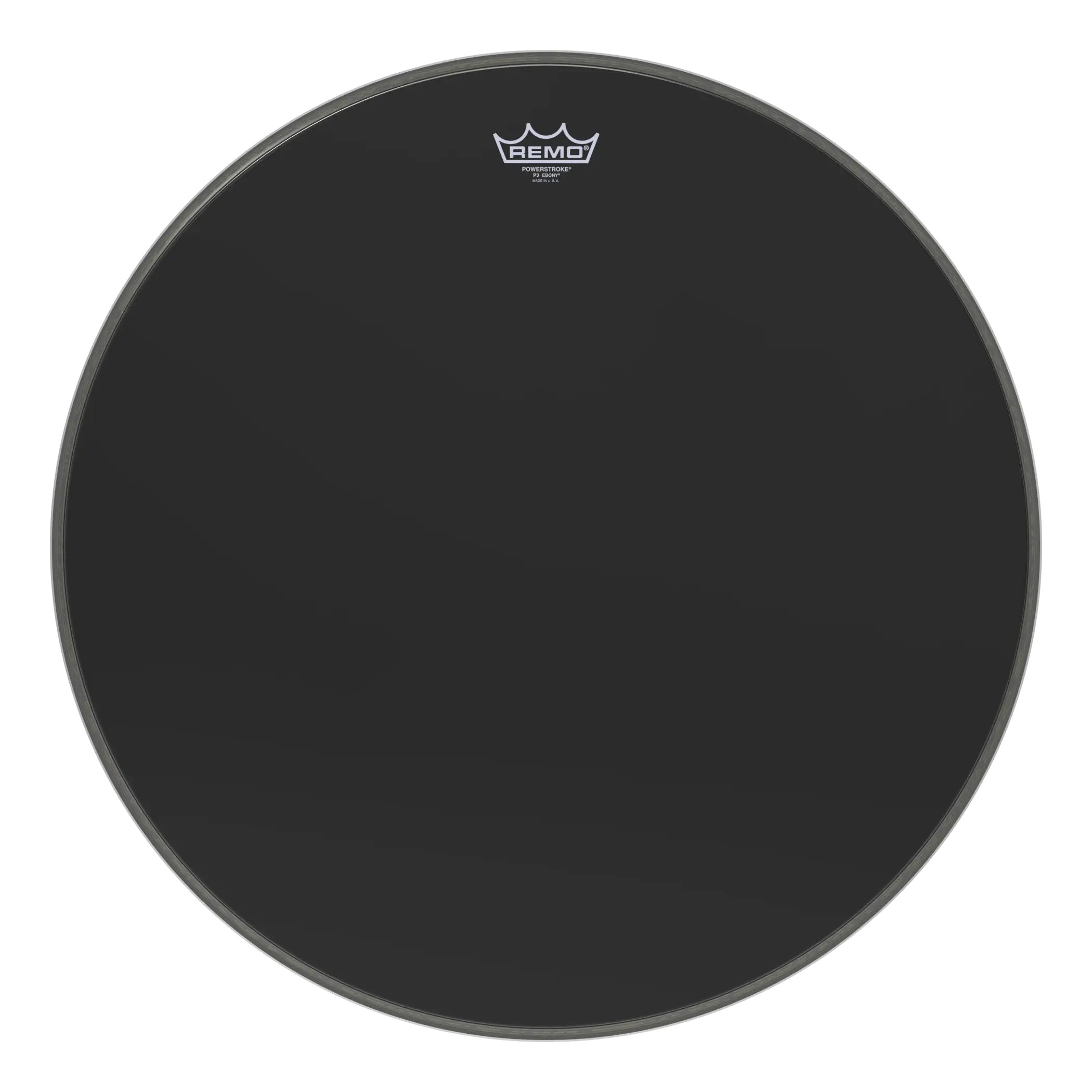 Remo Powerstroke P3 Ebony Bass Drumhead - 5" Black DynamO - 24"