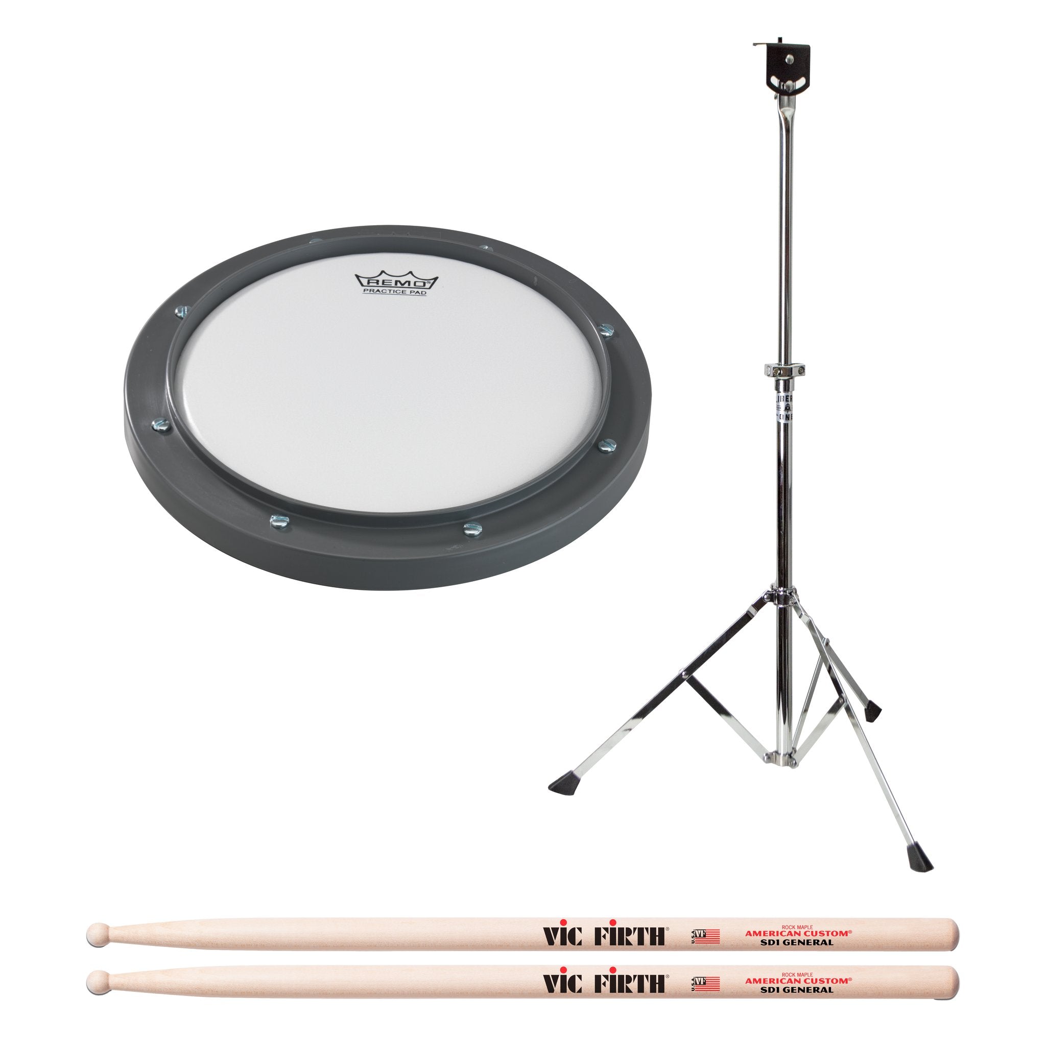 Remo Tunable Practice Pad Complete Bundle with Stand and Drumsticks