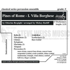 Respighi-Pines of Rome-I.-Villa Borghese arr. Ratliff (SP)-2B/2V/C/X/3M/MalletKat/4T/P/2 synth./BG