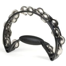 Black / Gray Rhythm Tech Pro Tambourine with Brass Jingles & Pro Mount
