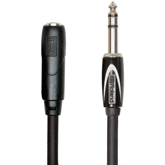 Roland Black Series Headphone Extension Cable - 1/8" TRS Male to Female - 25ft