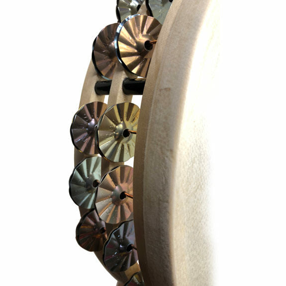Ron Vaughn 10" Poplar Split-Ring Concert Tambourine with 1” Fluted German Silver Jingles