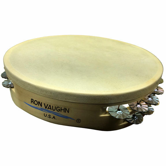 Ron Vaughn 10" Poplar Split-Ring Concert Tambourine with 1” Fluted German Silver Jingles
