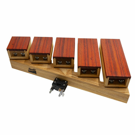 Rustic Percussion Temple Blocks with Flush Mounting & Clamp - Set of 5