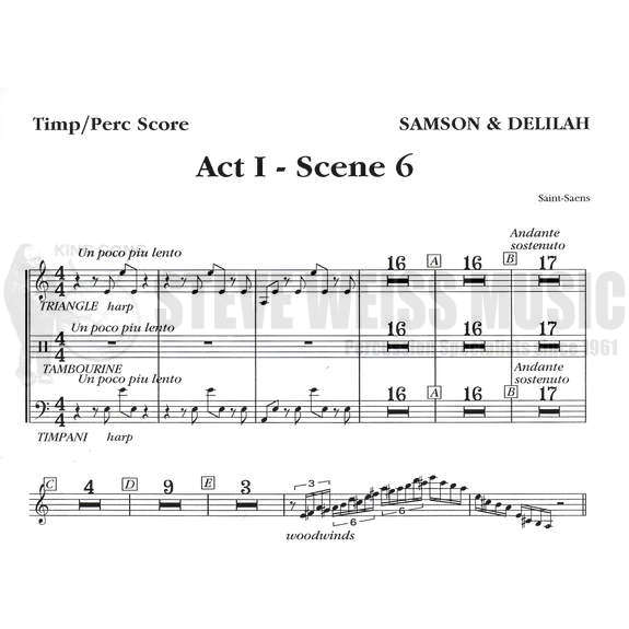 Saint-Saens-Samson & Delilah (complete) (Perc./Timp. parts ed. b