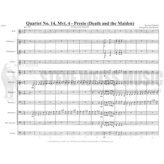 Schubert-Quartet No. 14 Mvt. 4 arr. Redman (SP)-B/2V/C/X/ 3M/BM/4T