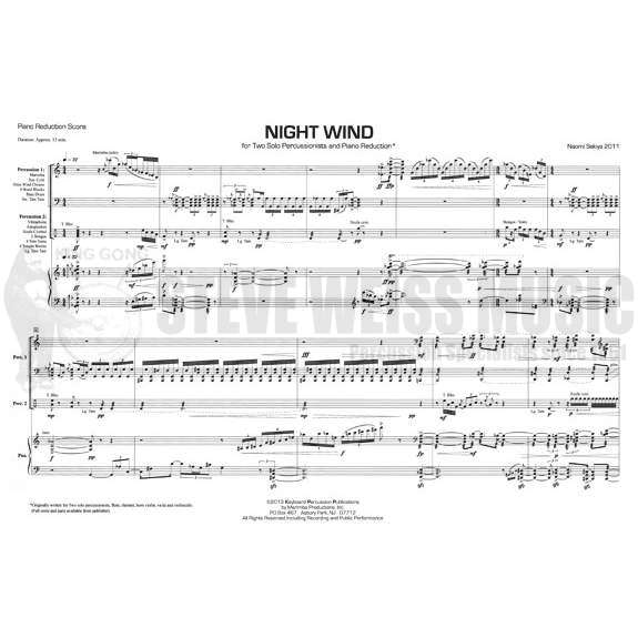 Sekiya-Night Wind (Piano reduction) (SP)-V/M/almgl./P/PN OS