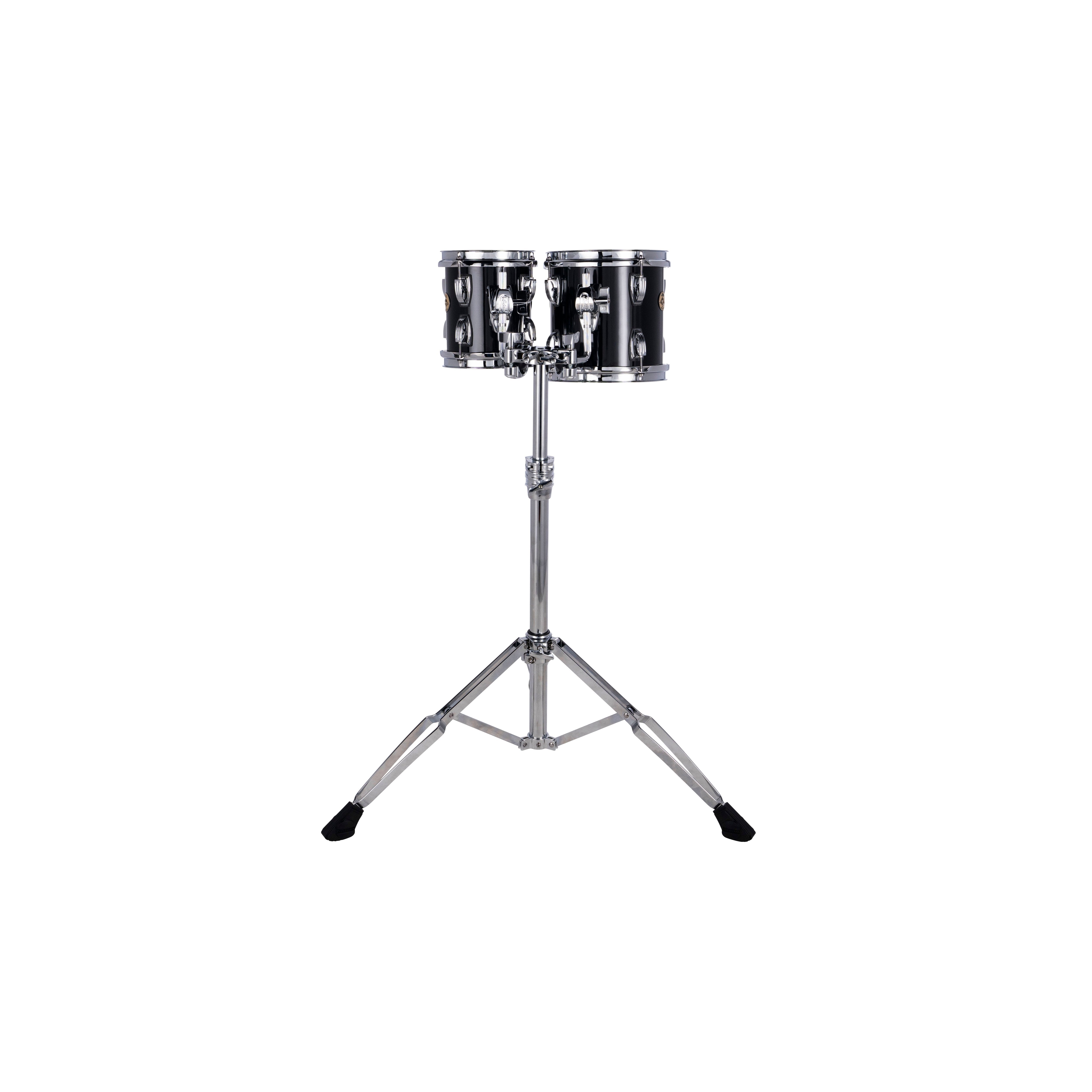 Set of 2 Ludwig Double-headed Concert Toms with LAP441TS Stand - 6"/8" - Black Cortex