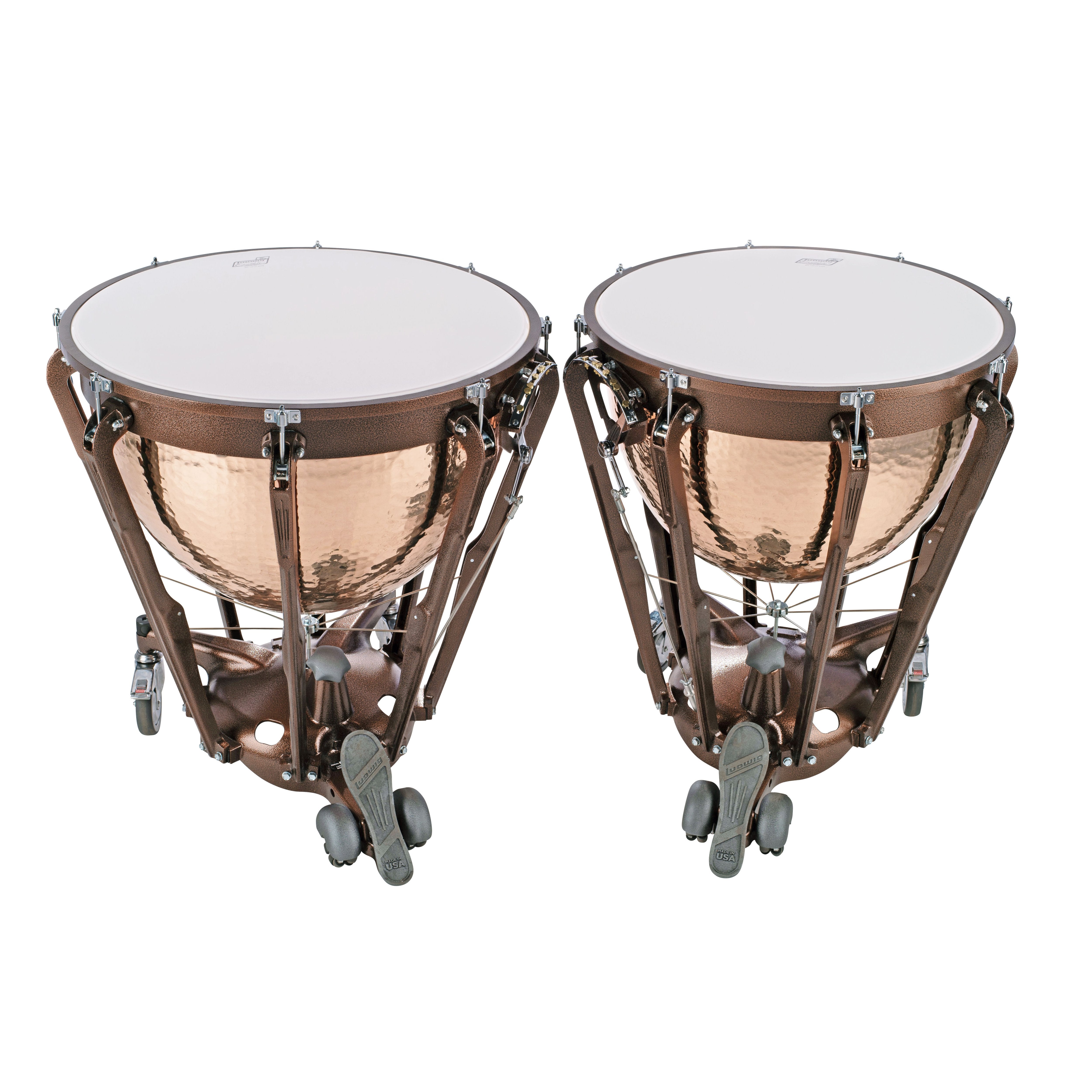 Set of 2 Ludwig Grand Symphonic Hammer Copper Timpani with Gauges - 26"/29" - Image 2