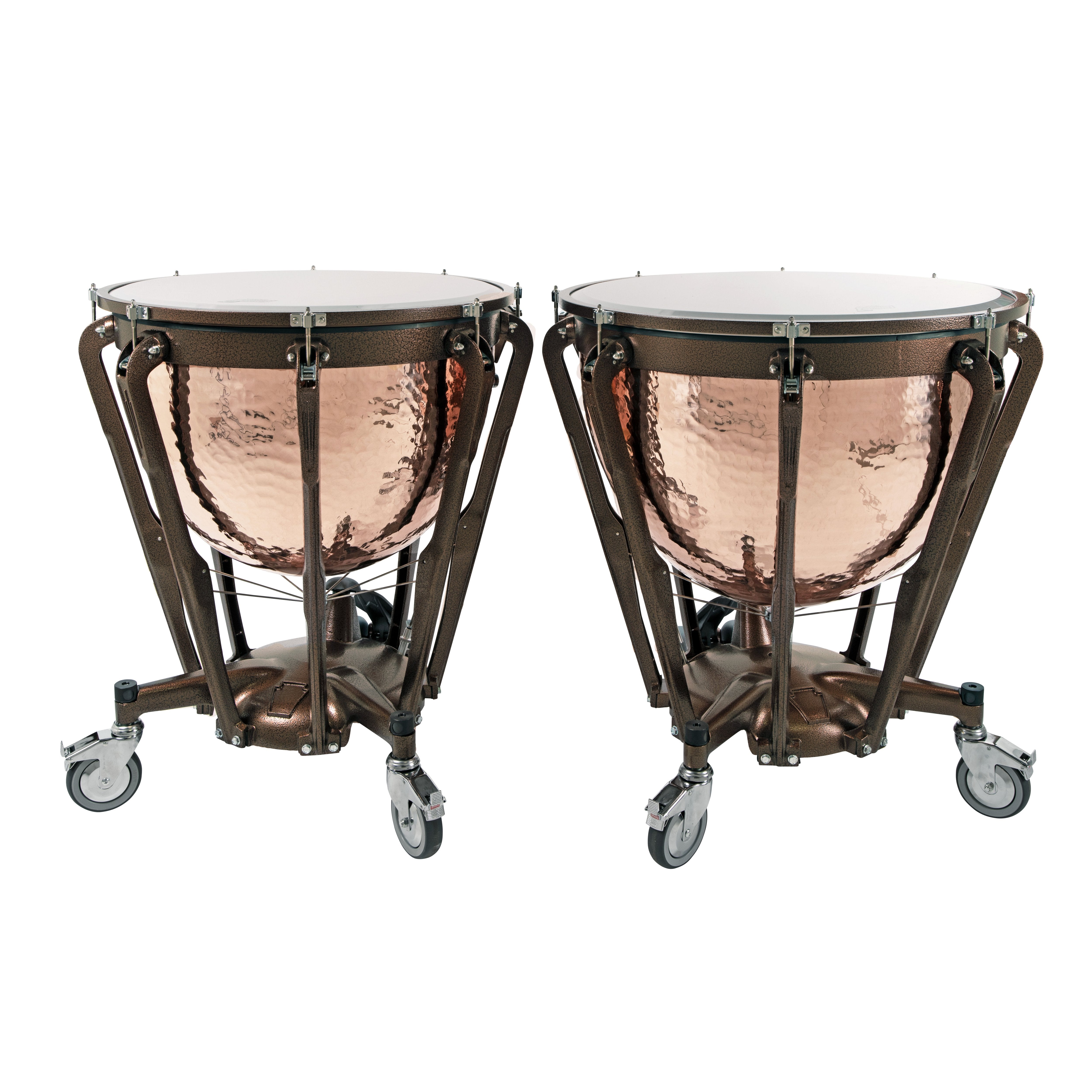Set of 2 Ludwig Professional Series Hammered Copper Timpani with Gauges - 26"/29" - Image 2