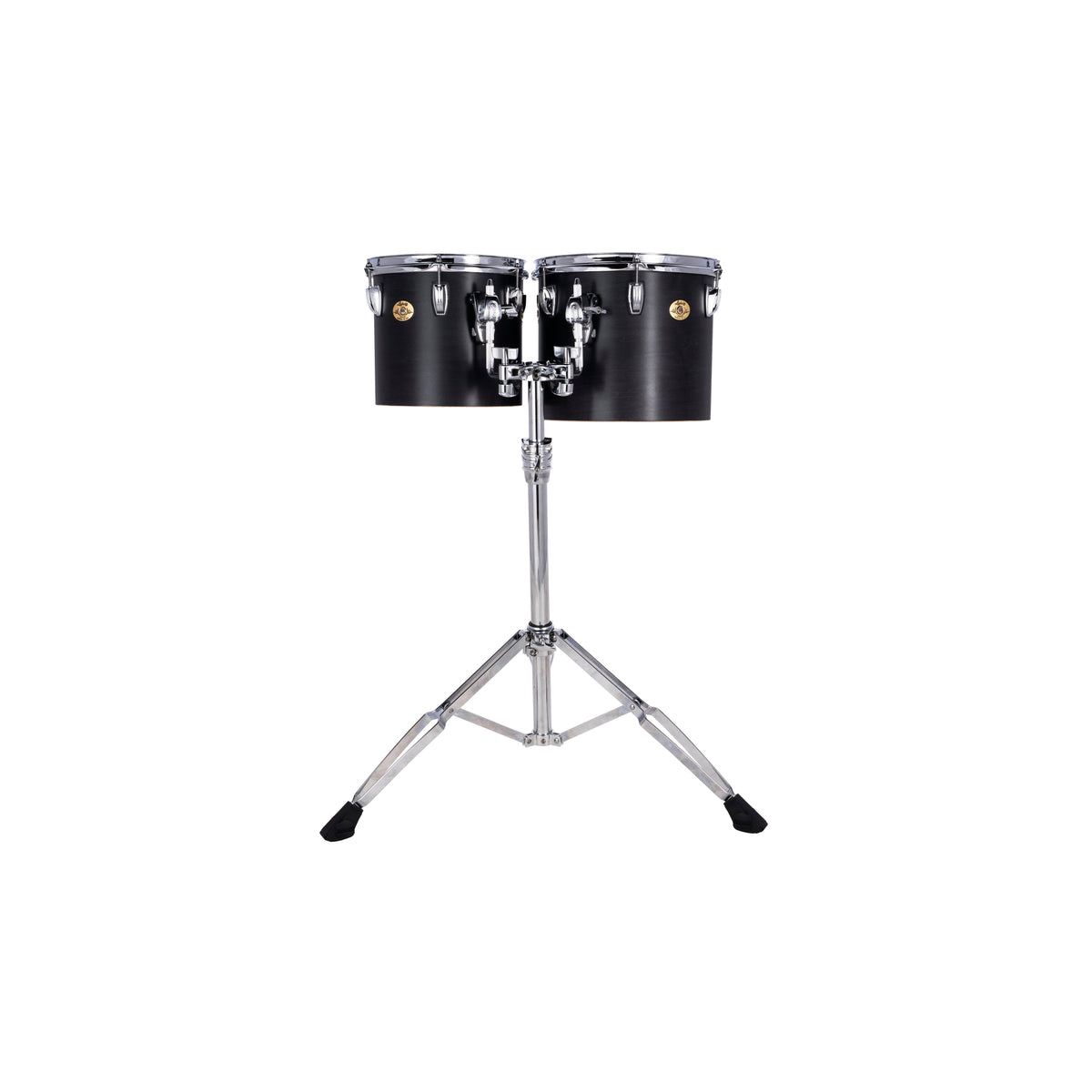 Set of 2 Ludwig Single-headed Concert Toms with LAP441TS Stand - 10"/12" - Black Cortex