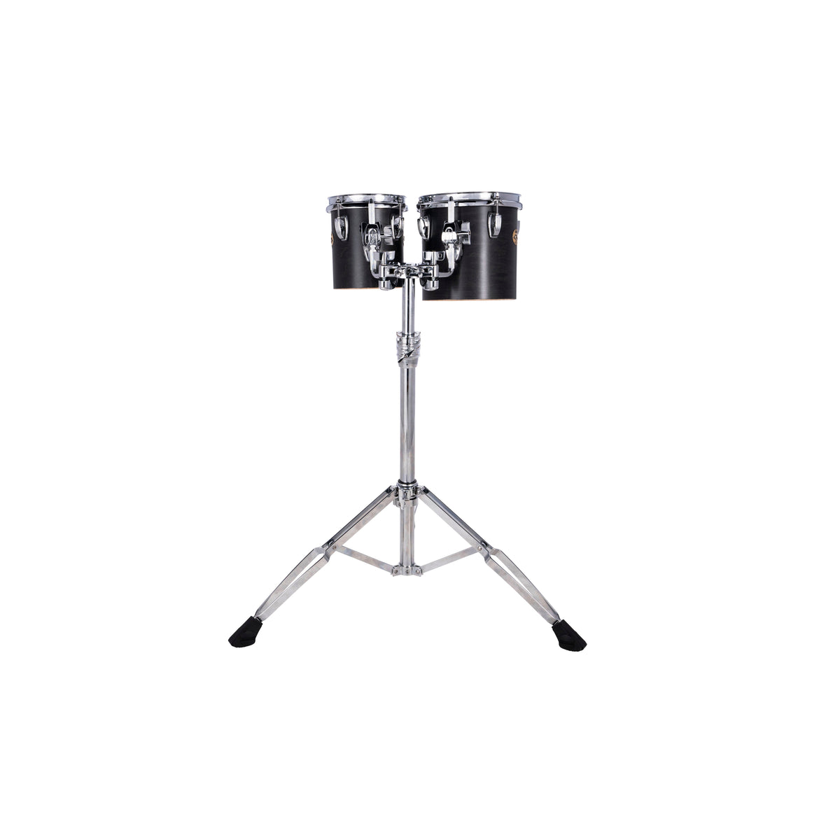 Set of 2 Ludwig Single-headed Concert Toms with LAP441TS Stand - 6"/8" - Black Cortex