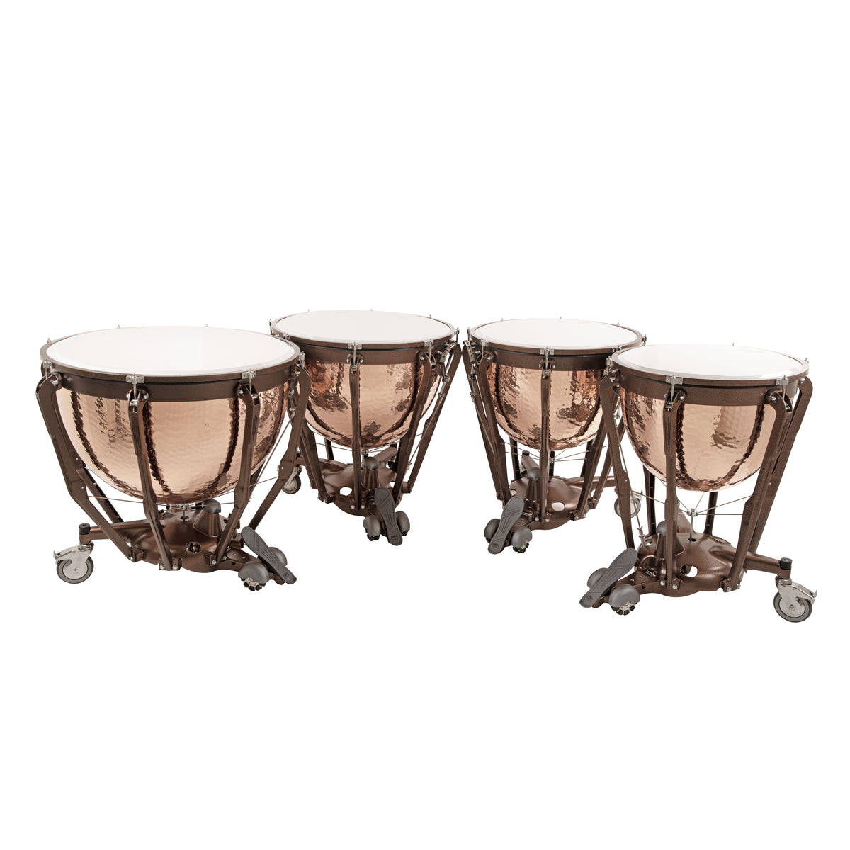 Set of 4 Ludwig Grand Symphonic Hammered Copper Timpani with Gauges - 23"/26"/29"/32" - Image 2