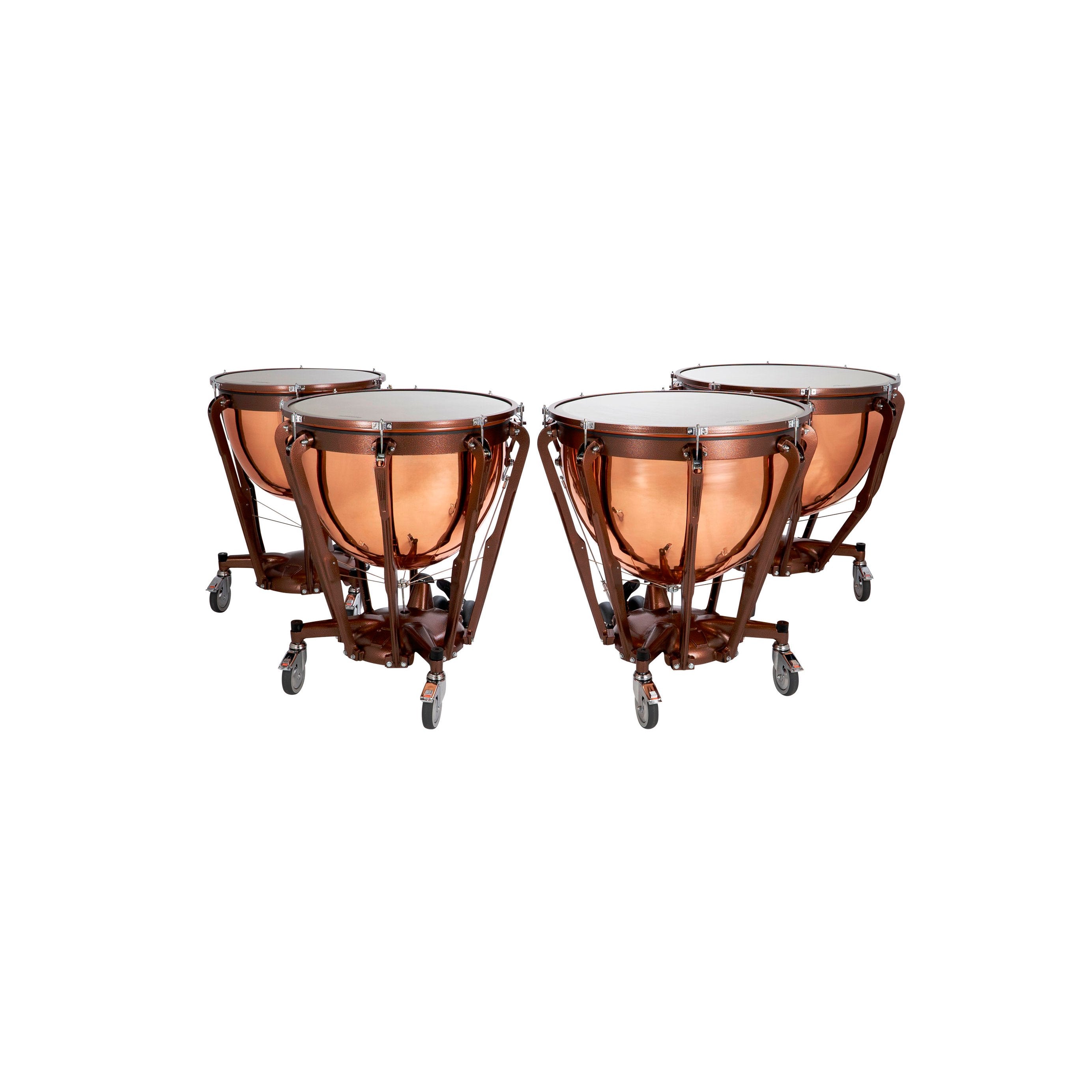 Set of 4 Ludwig Professional Series Polished Copper Timpani with Gauges - 23"/26"/29"/32" - Image 2
