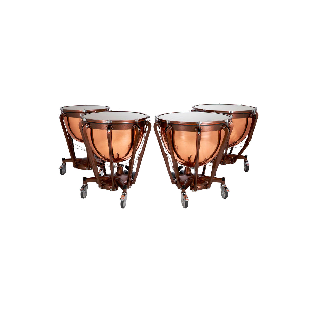 Set of 4 Ludwig Standard Series Polished Copper Timpani with Gauges - 23"/26"/29"/32" - Image 2