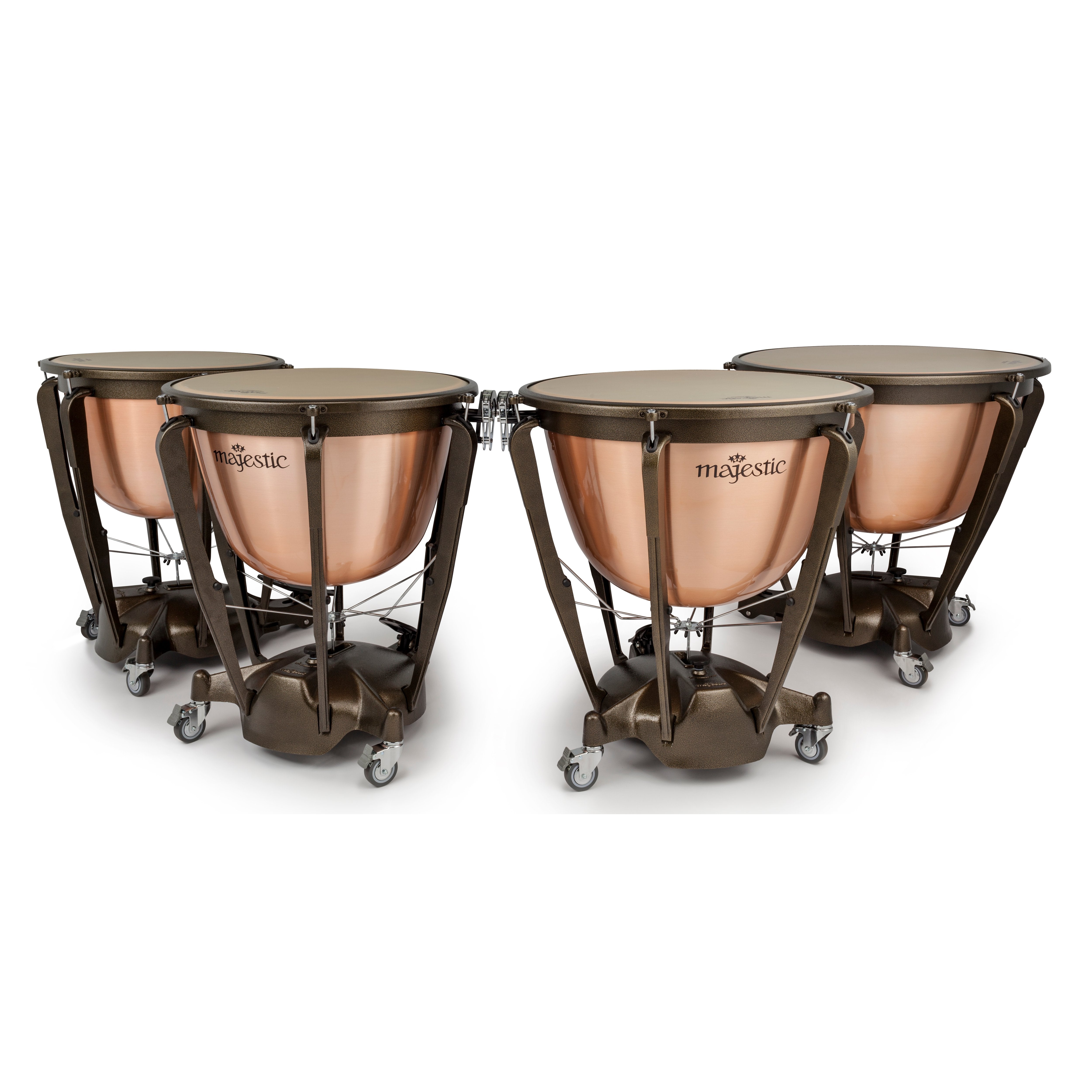 Set of 4 Majestic Symphonic Series Polished Copper Timpani - 23"/26"/29"/32" - Image 1
