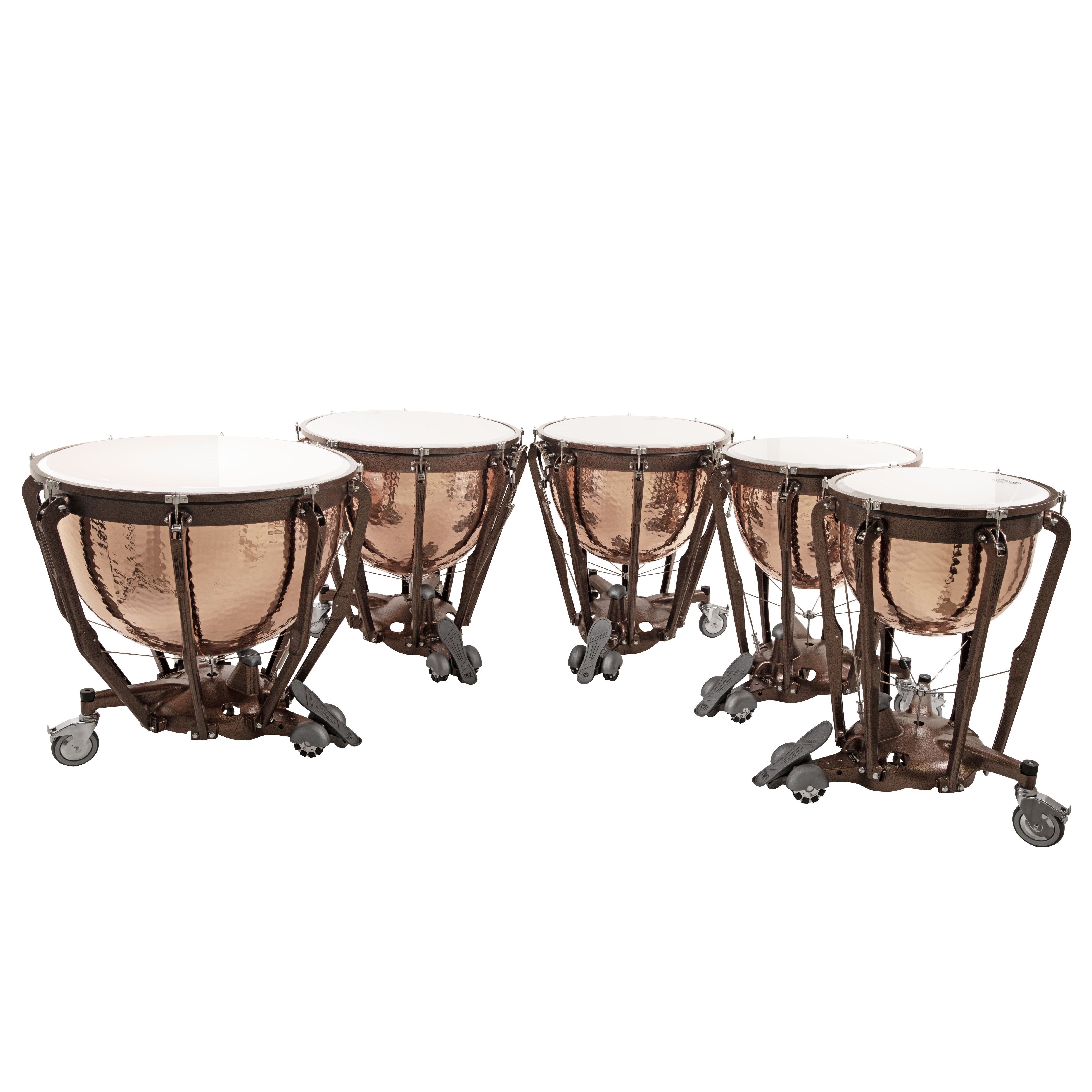 Set of 5 Ludwig Professional Series Hammered Copper Timpani with Gauges - 20"/23"/26"/29"/32" - Image 2