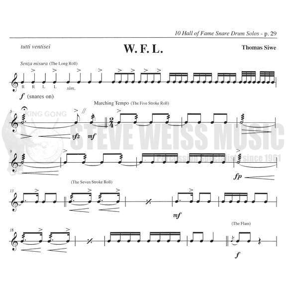 Siwe-10 Hall of Fame Snare Drum Solos