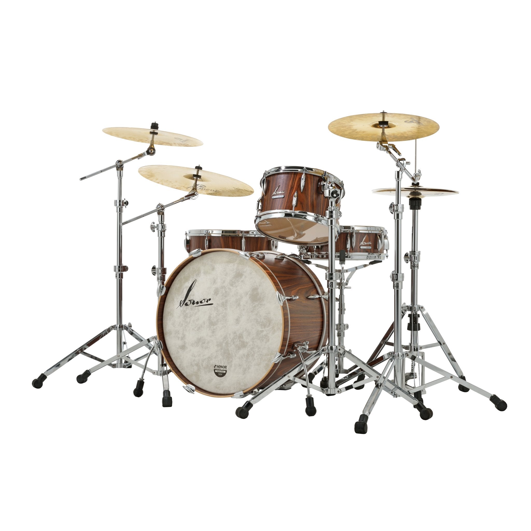 Sonor Vintage Series 22" 3pc Shell Pack - RSG Rosewood Semi Gloss Left Angle