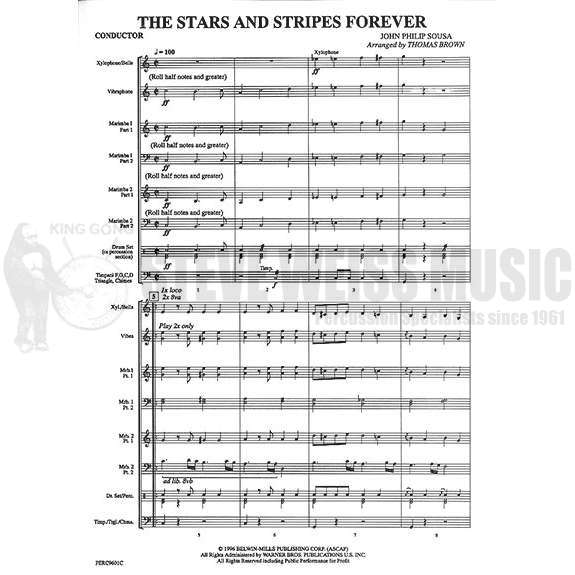 Sousa-Stars and Stripes Forever arr. Brown (SP) -B/V/C/X/2M/4T/P